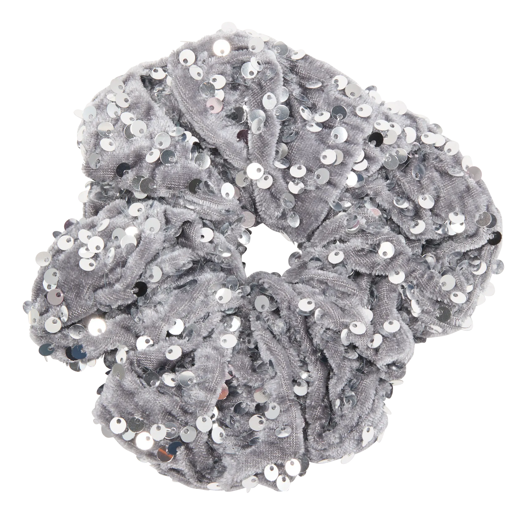 Chouchou orné de sequins Gris