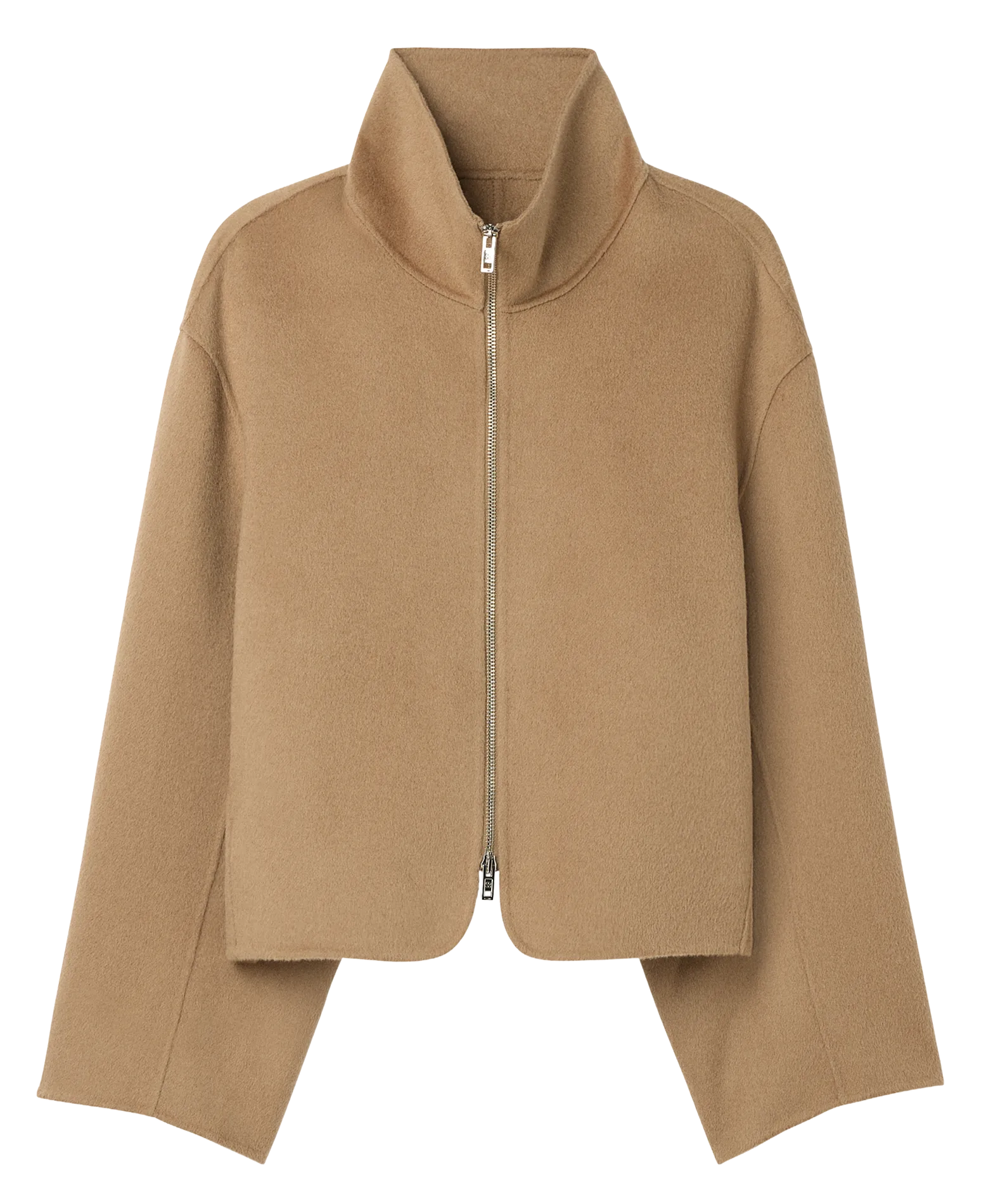 Gilé zippé en laine col montant Marron DAFINA