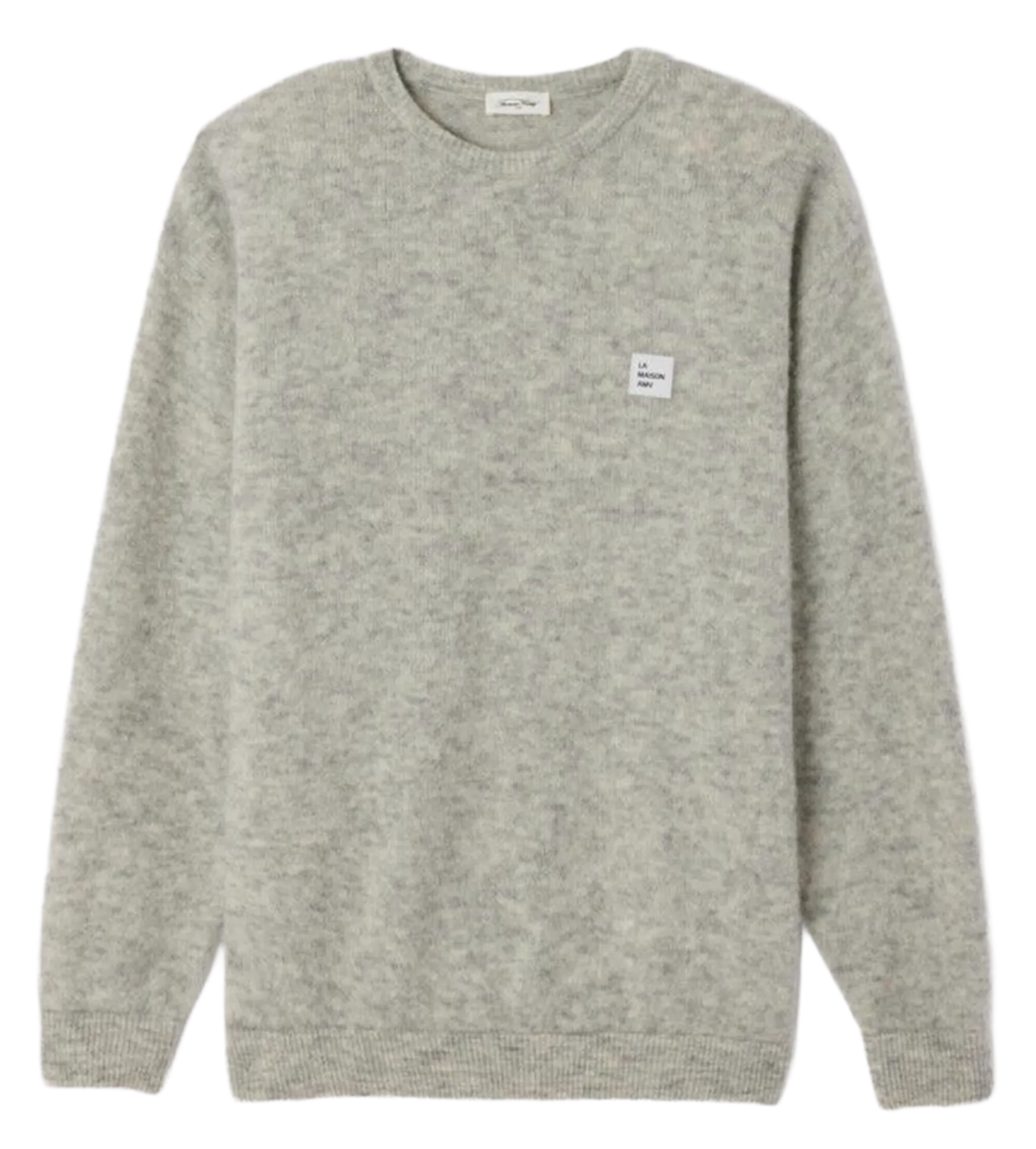 Pull ample col rond en alpaga mélangé Gris VITOW