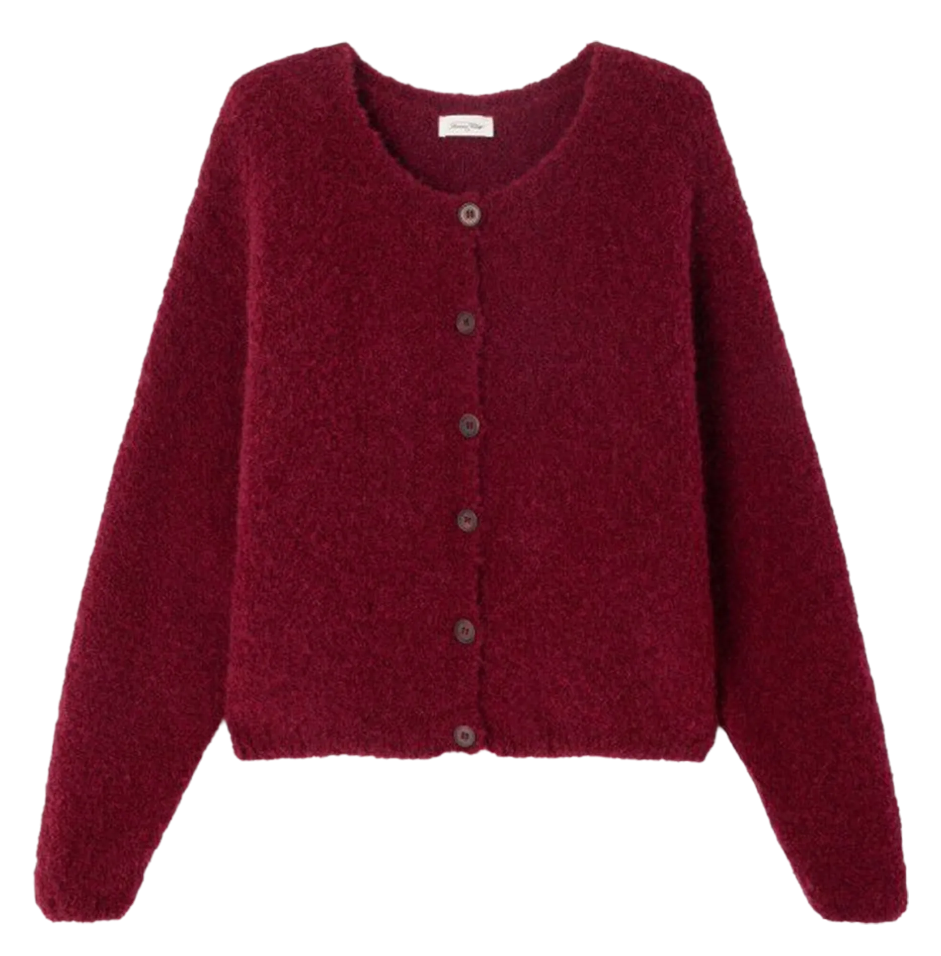 Cardigan droit en laine mélangée Rouge ZOLLY