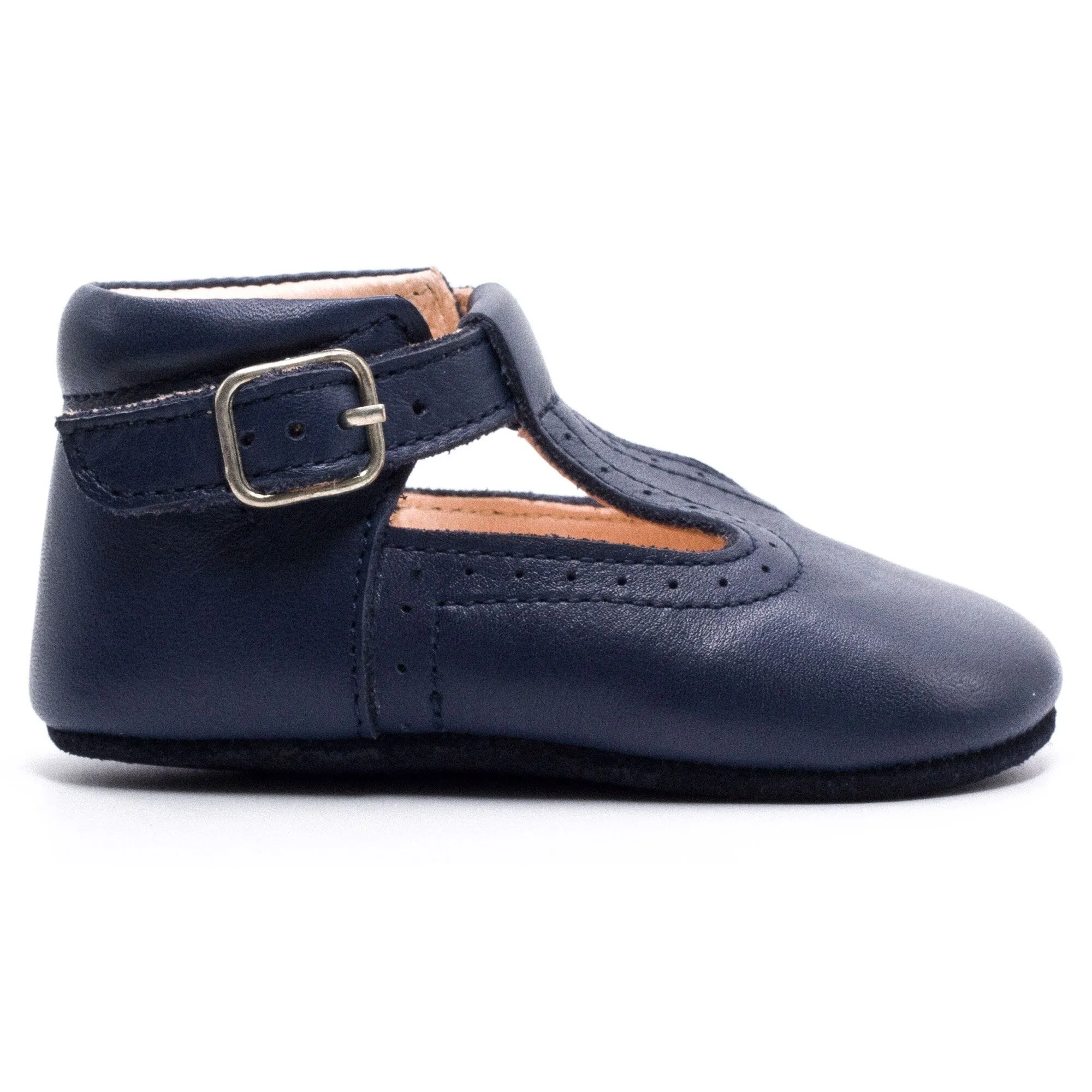 Chausson bébé cuir Bleu BONI JOHAN II