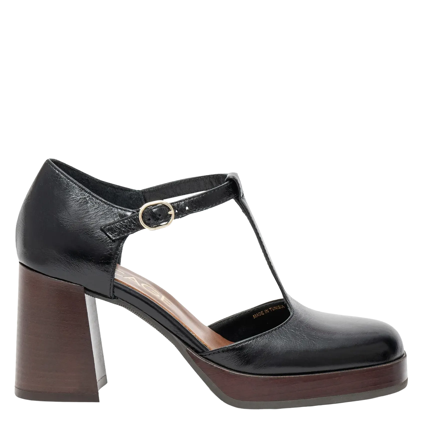 Escarpins ouverts unis en cuir Noir ESTHER