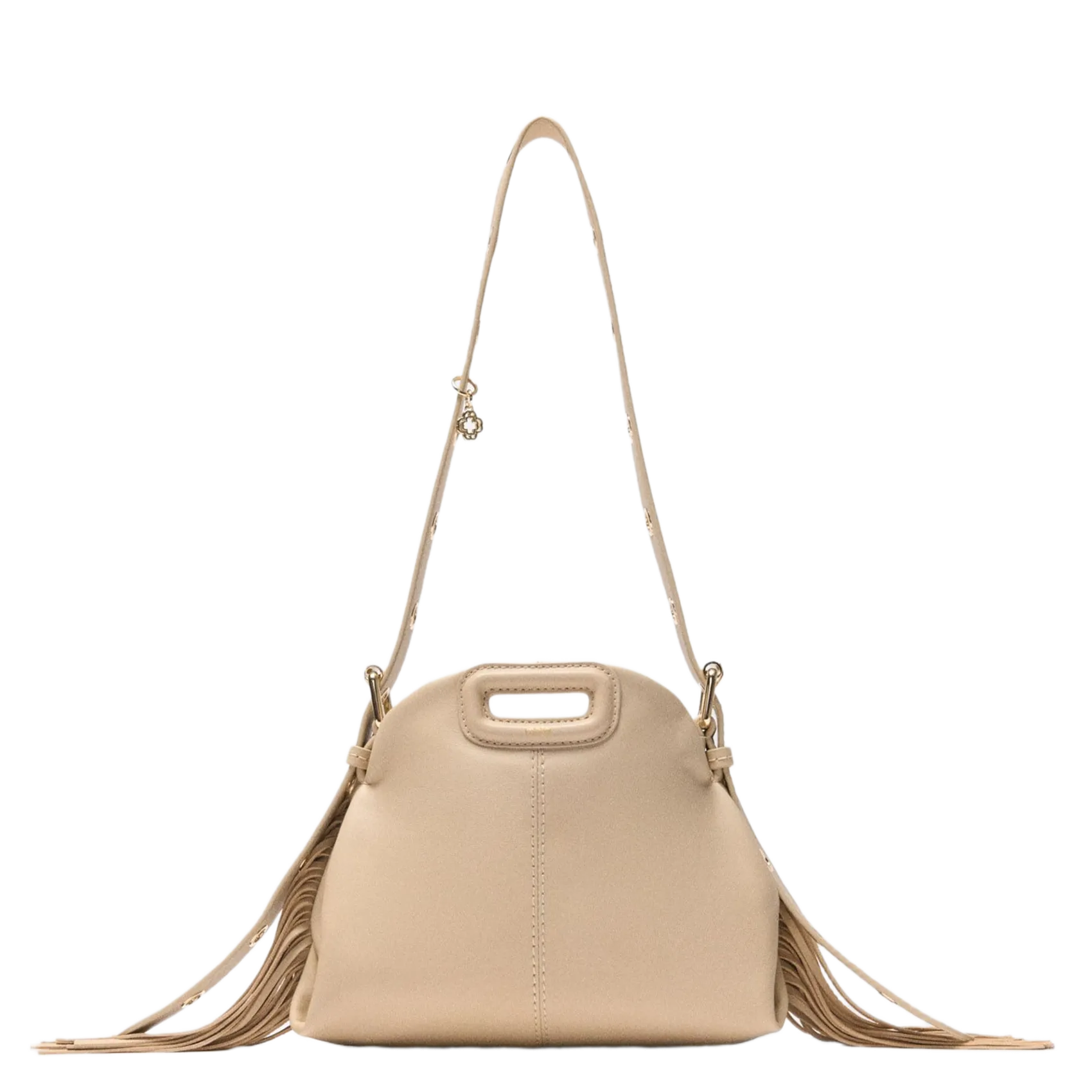 Sac bandoulière en cuir lisse Beige MISS M MINI