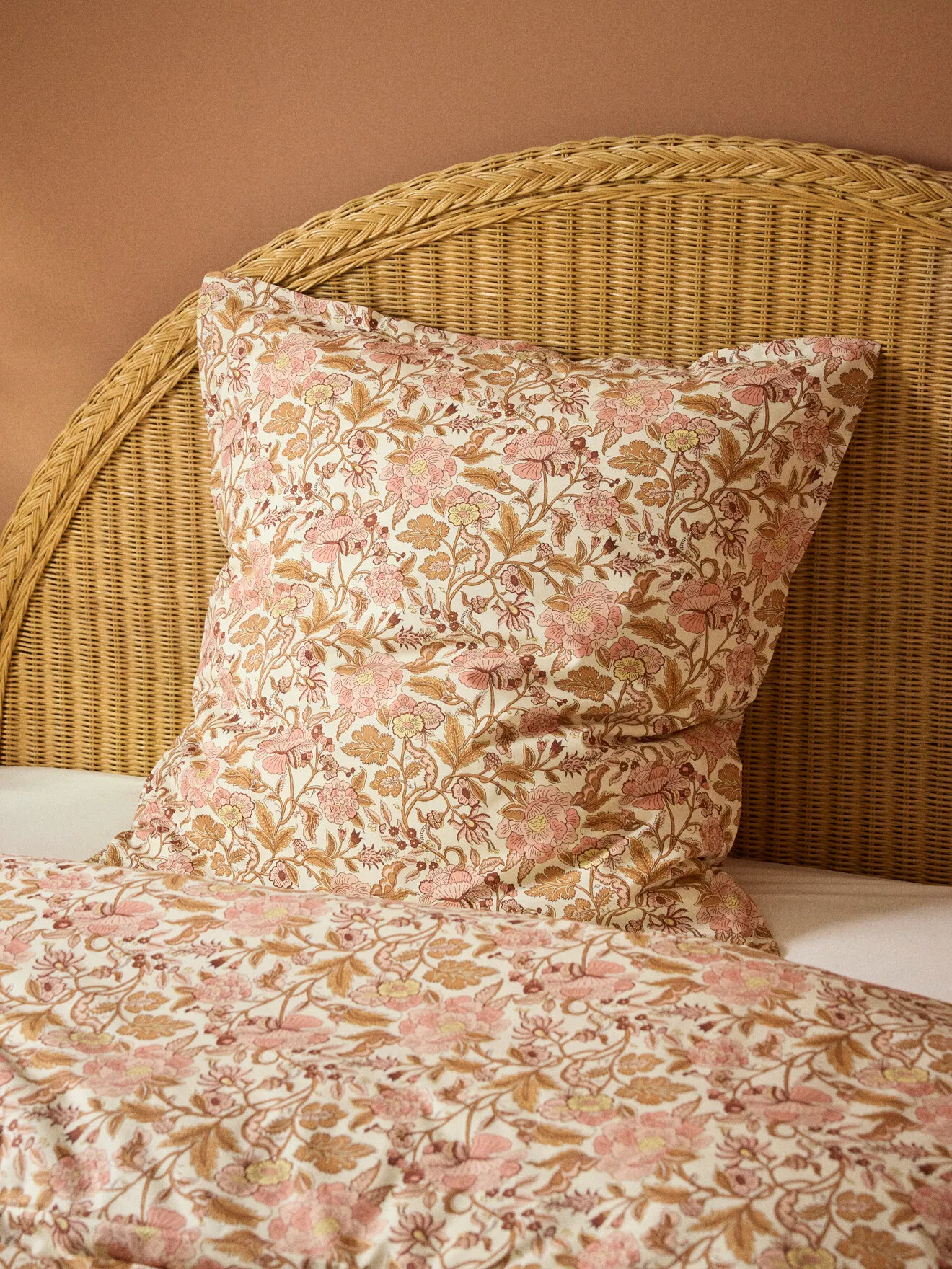 Taie d'oreiller percale de coton "amélia" Marron