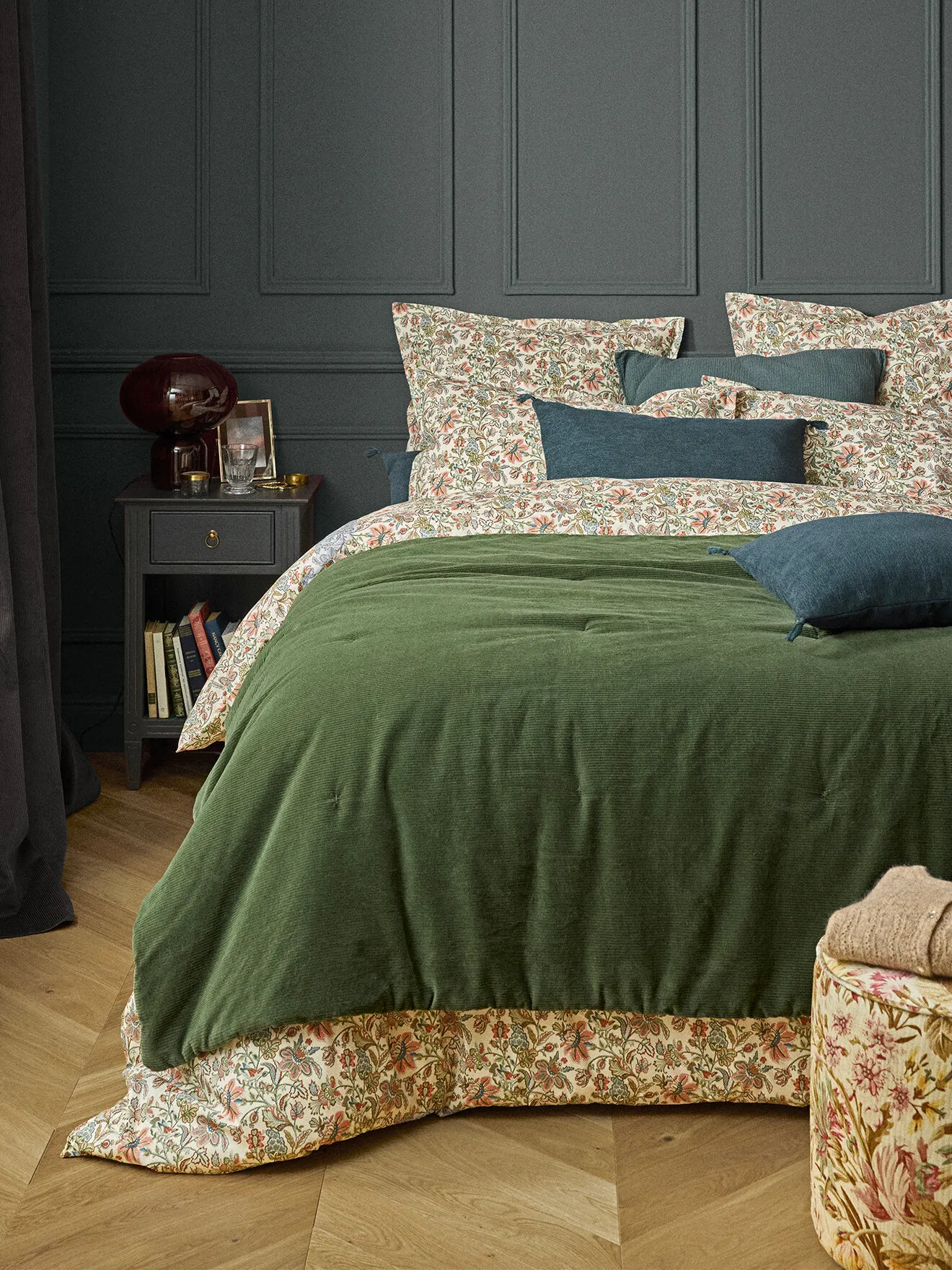 Boutis en velours côtelé Vert