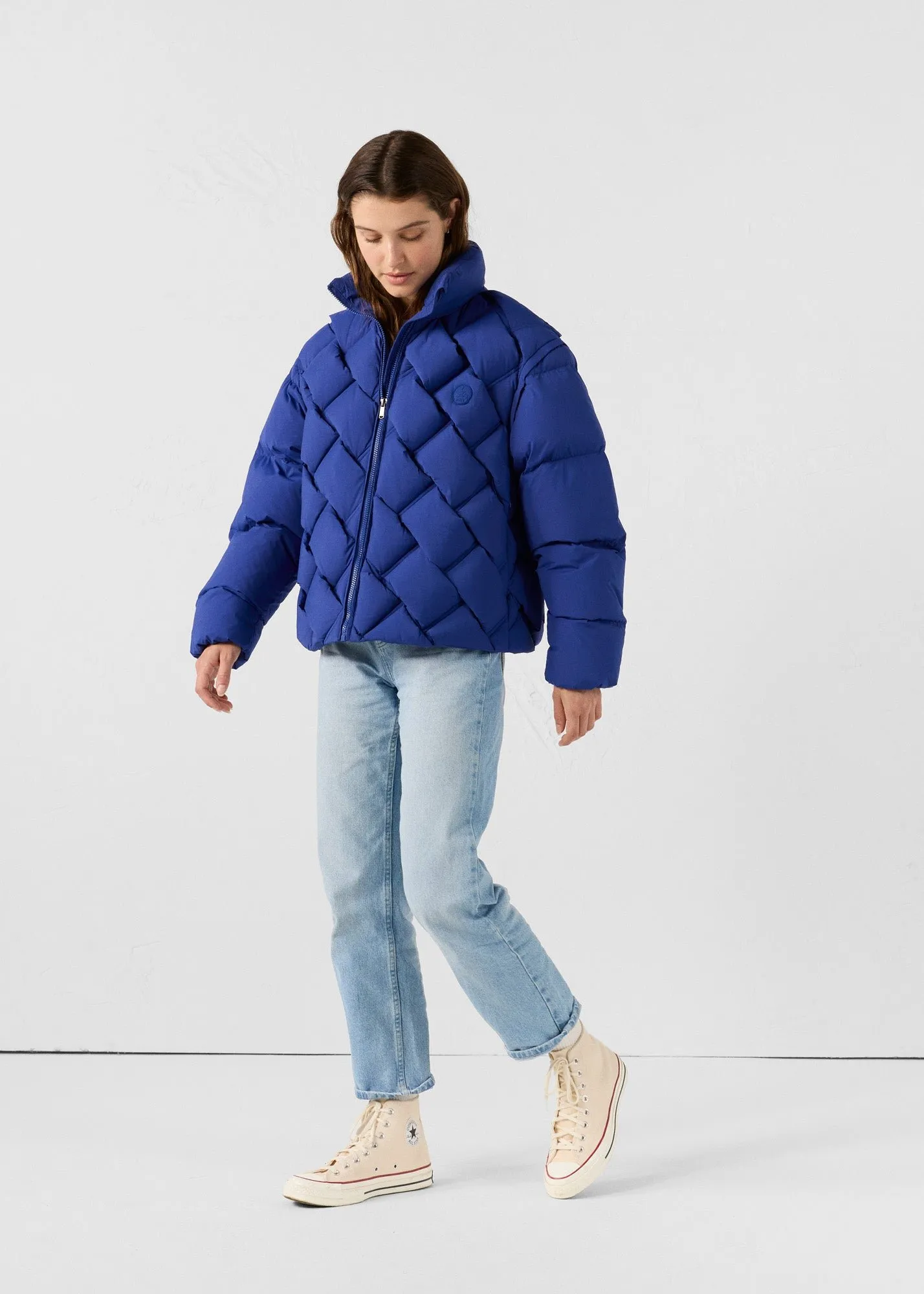 Veste grand froid puffer tressée alya Bleu