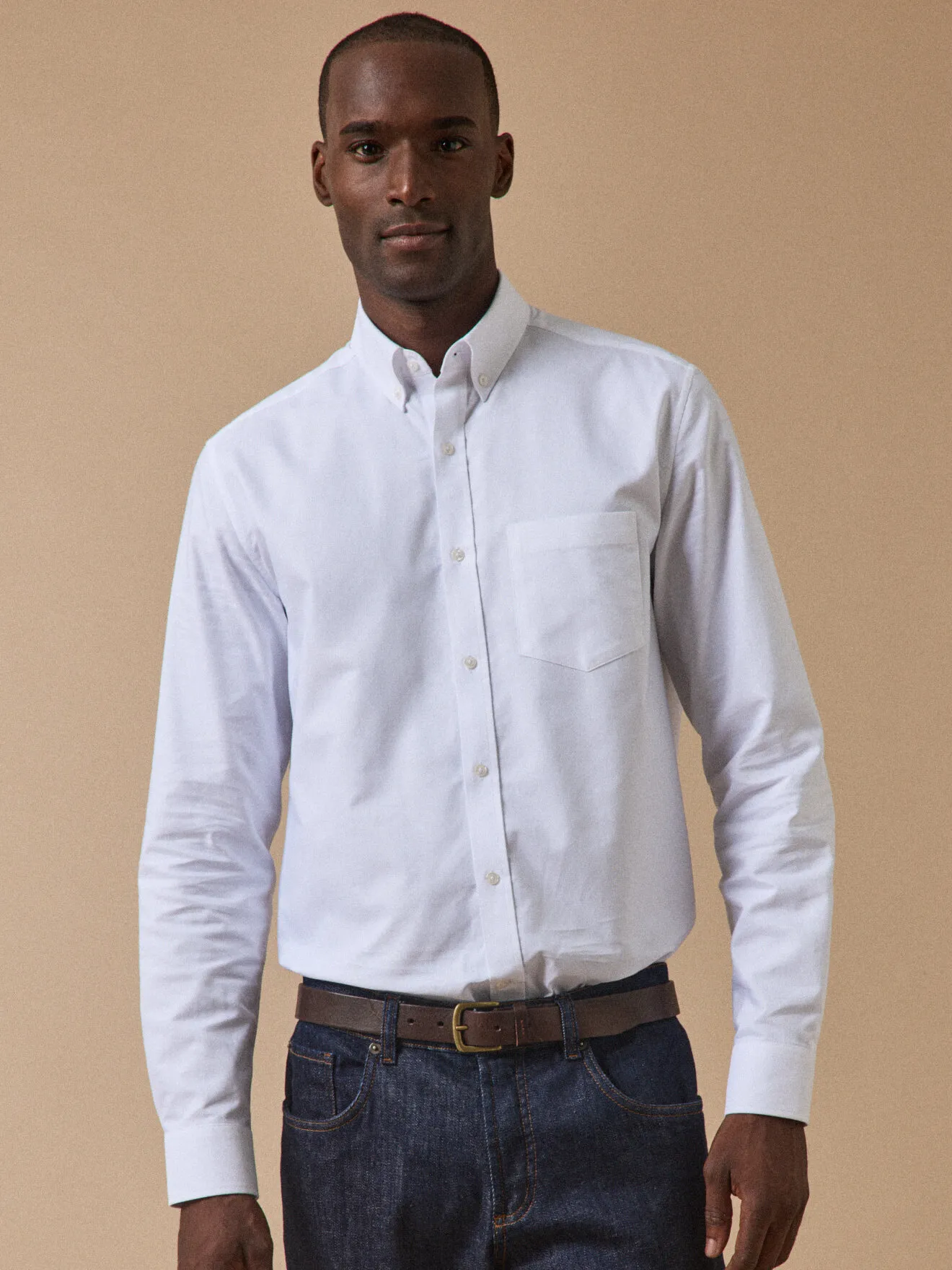 Chemise oxford coupe contemporaine Blanc