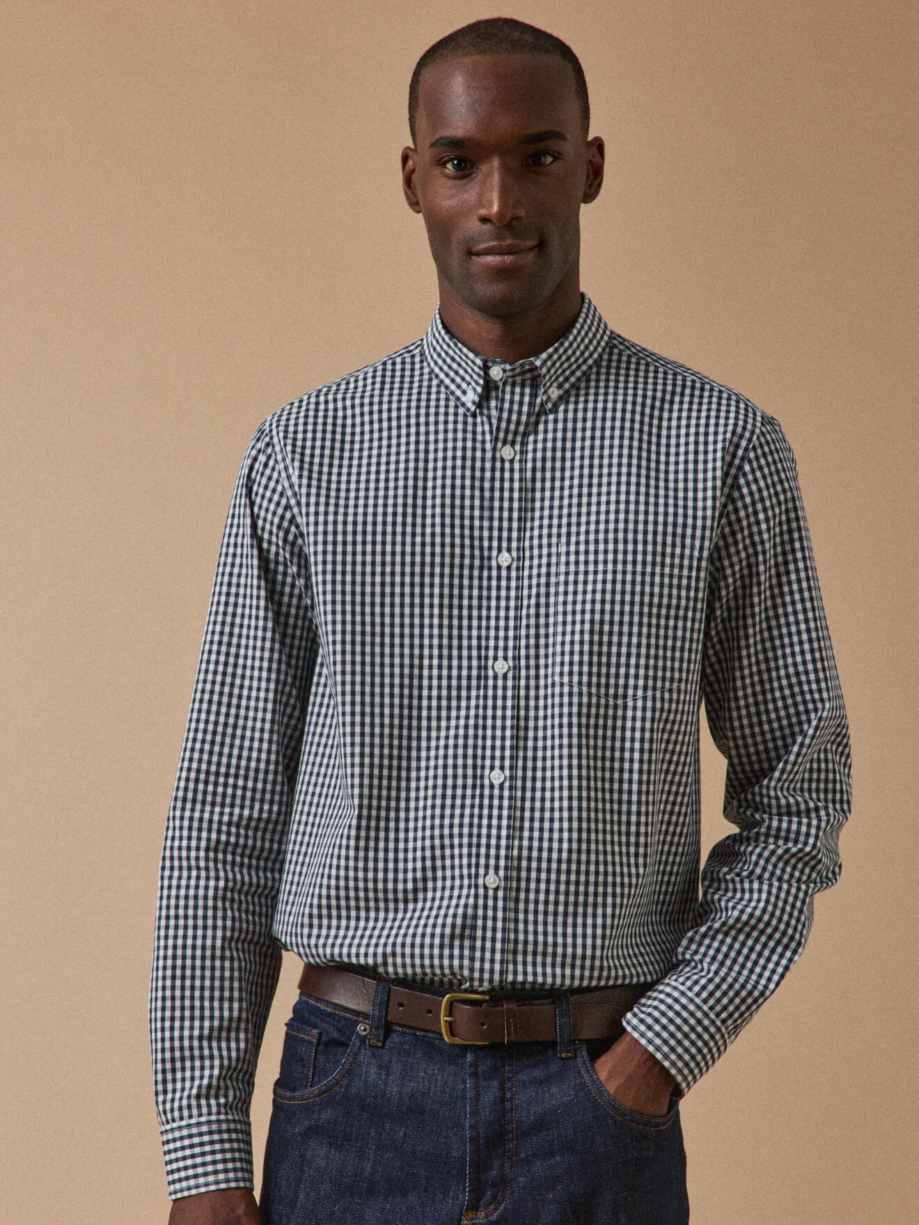 Chemise vichy coupe contemporaine Bleu