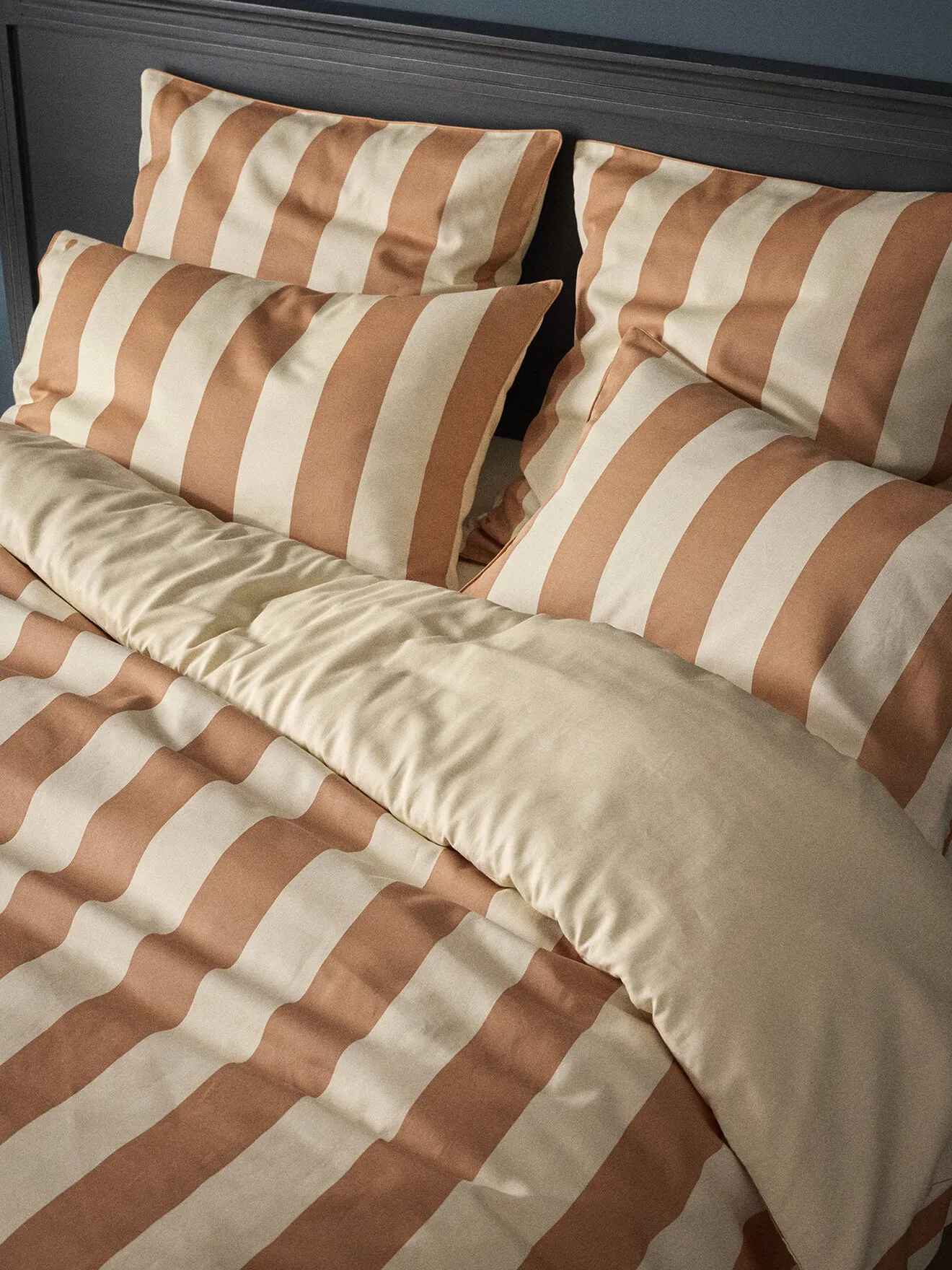 Housse de couette satin de coton "anouk" Marron
