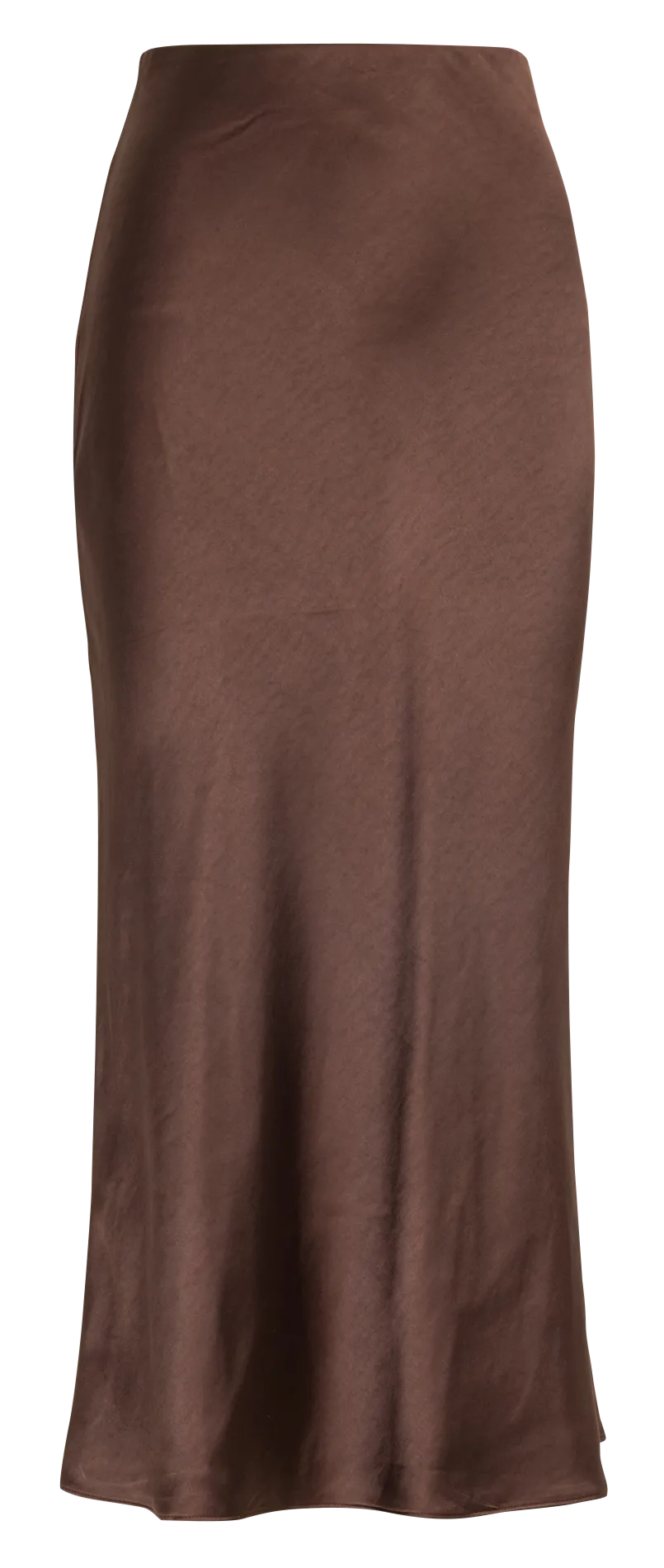 Jupe trapèze satinée Marron
