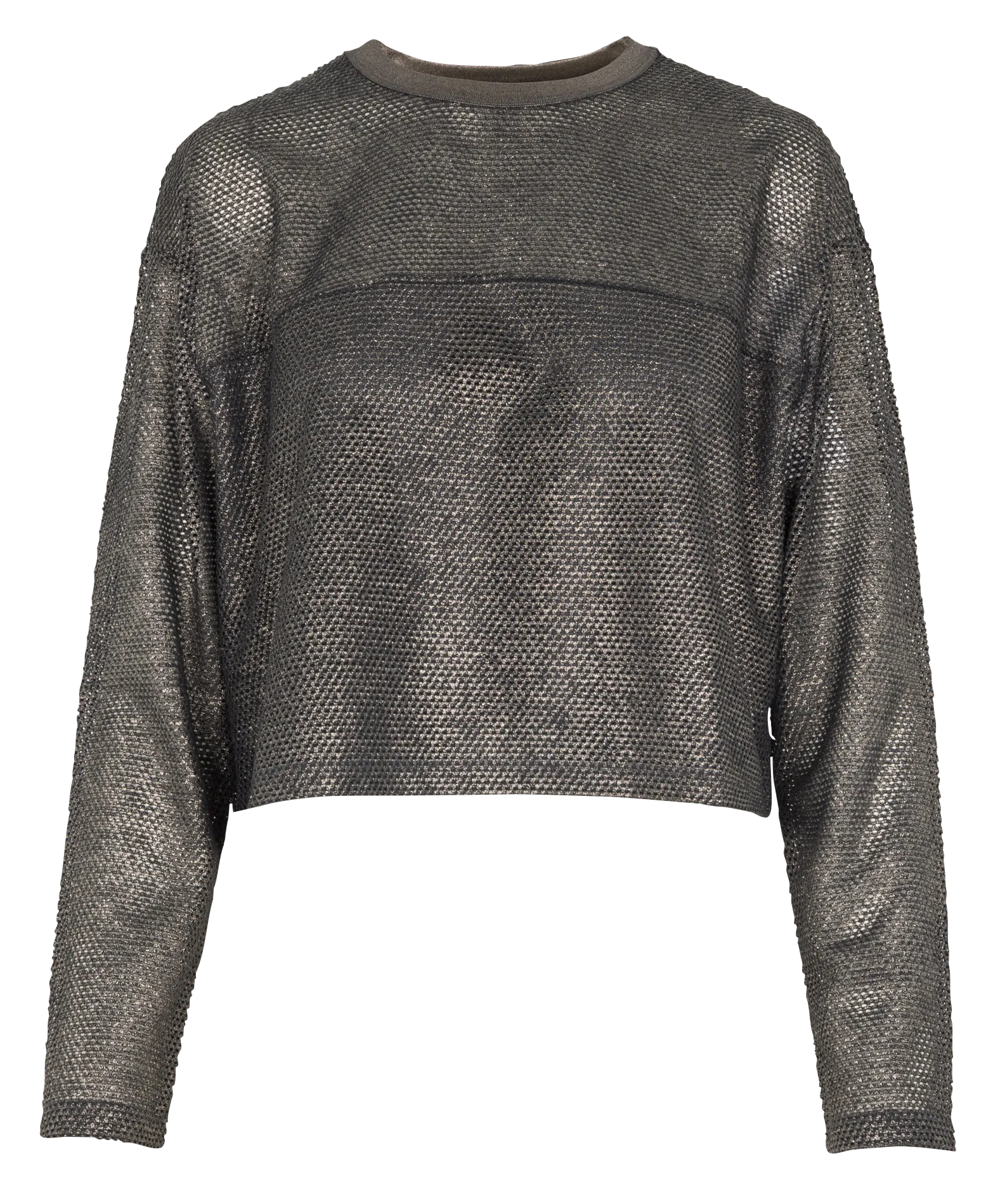 Top col rond métallisé Gris