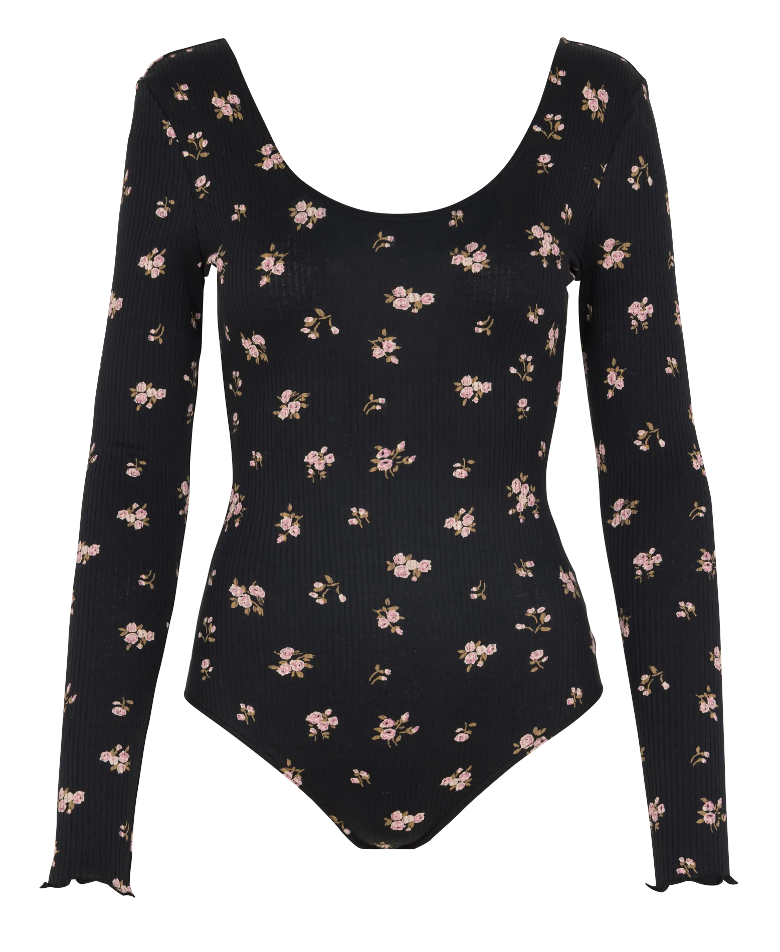 Body manches longues fleuri Noir HAIVY