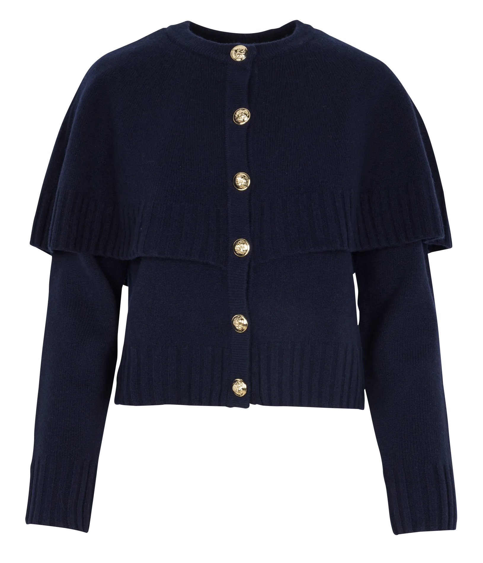Gilet col rond en laine Bleu MILLICENT