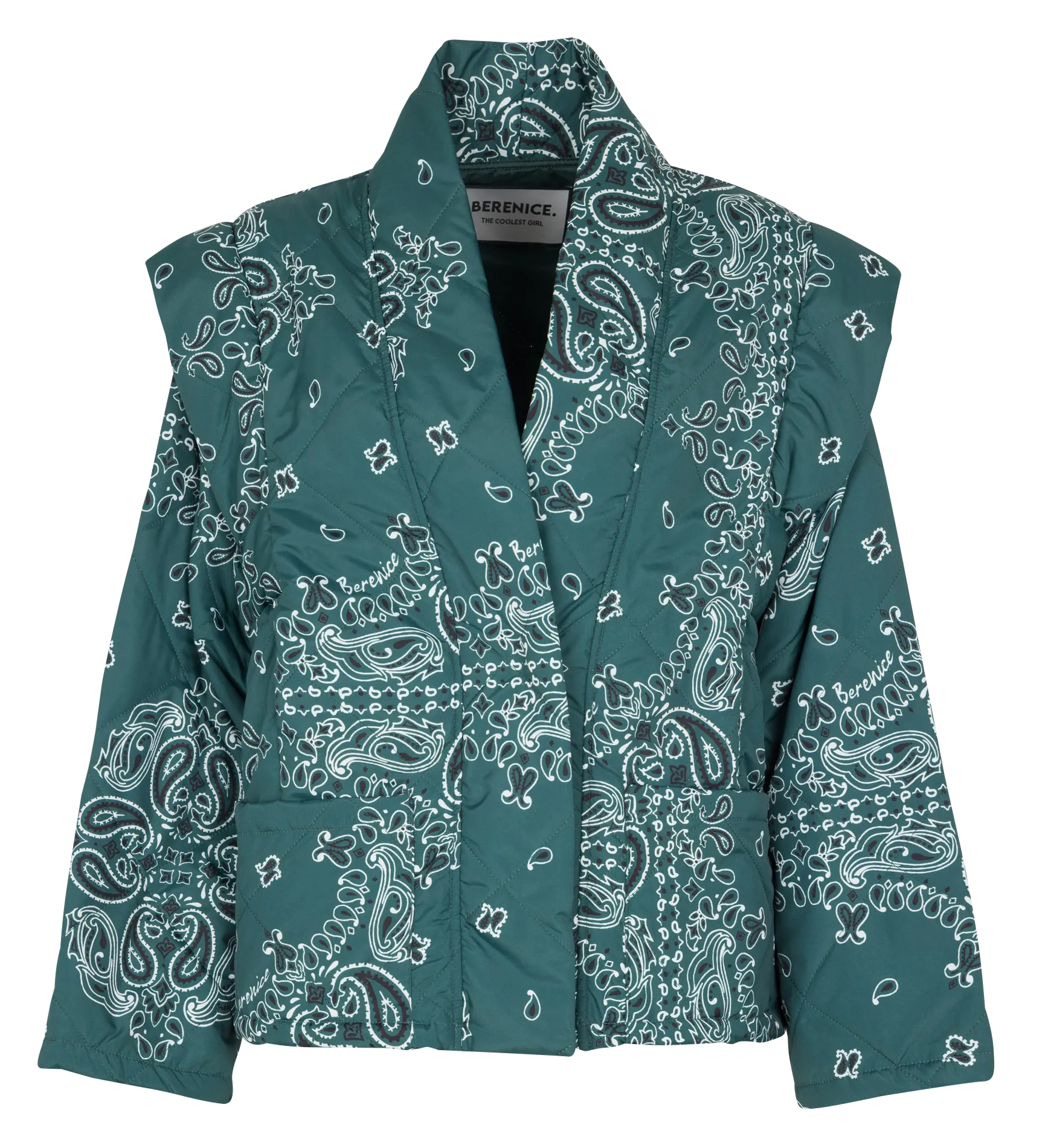 Veste matelassée bandana avec manches amovibles Vert GVANYA