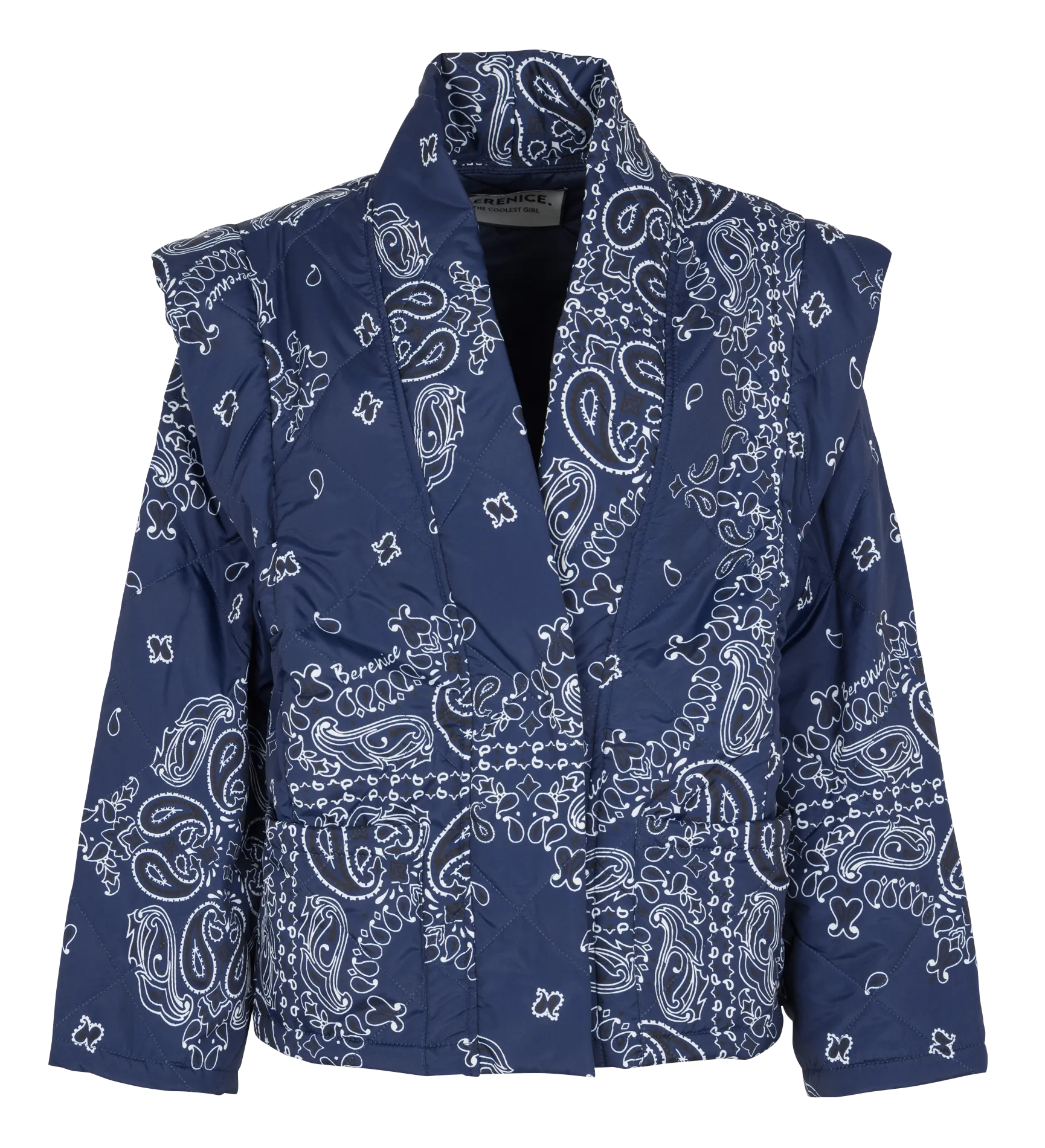 Veste matelassée bandana avec manches amovibles Bleu GVANYA