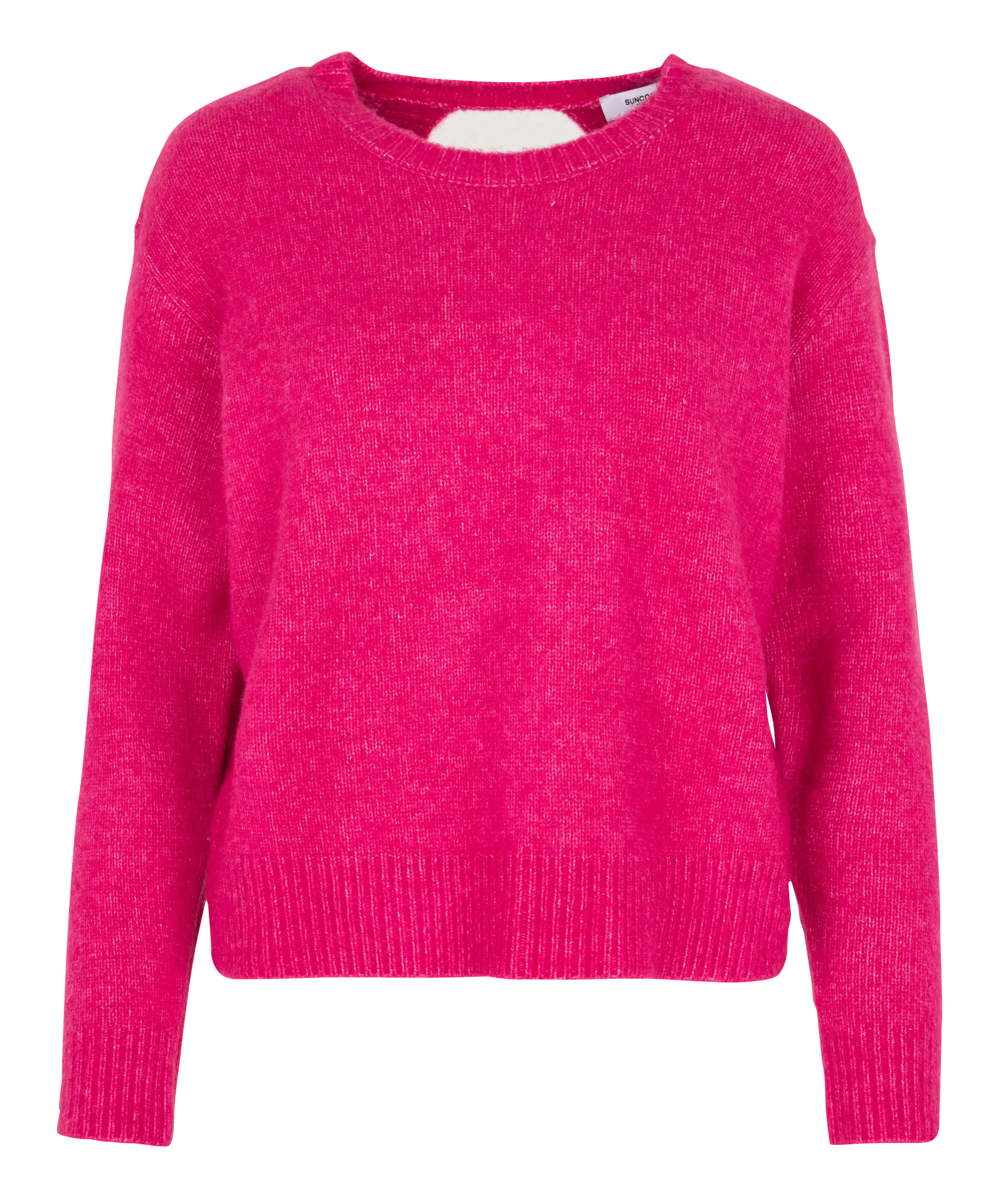 Pull droit dos ouvert en maille mélangée Rose PLAMEDI