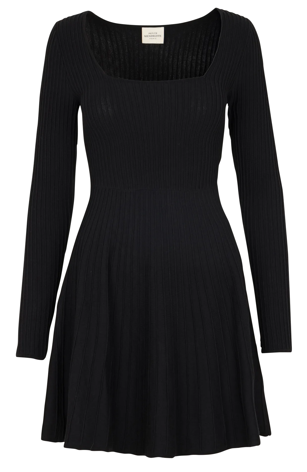 Robe courte col carré Noir RENNES