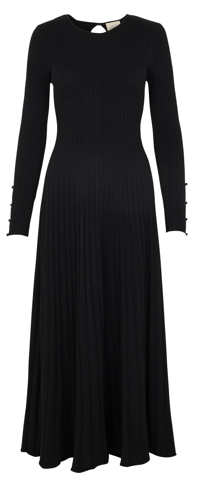 Robe longue col v Noir ROSALIA