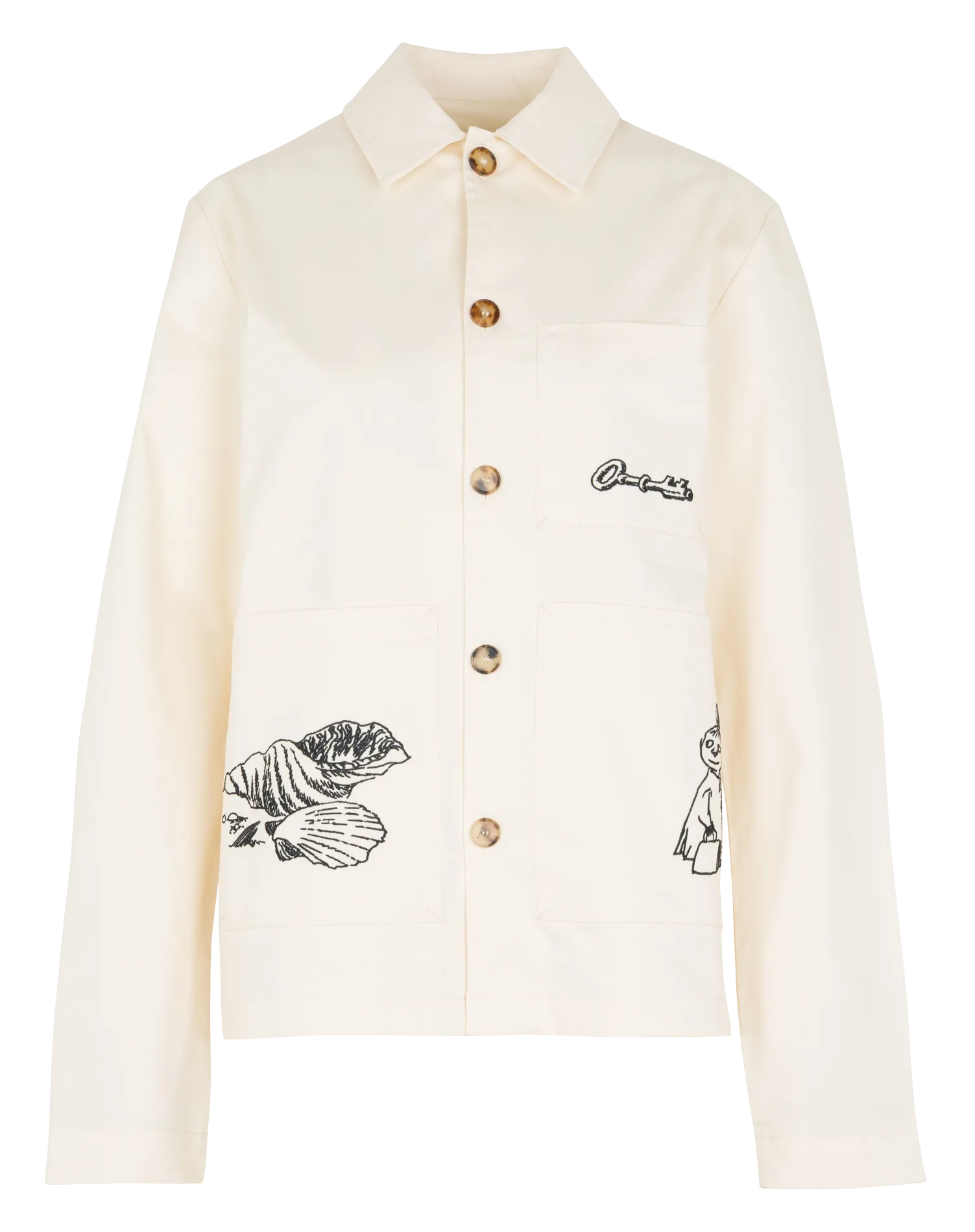 Veste col classique en coton mélangé Blanc CAMERON