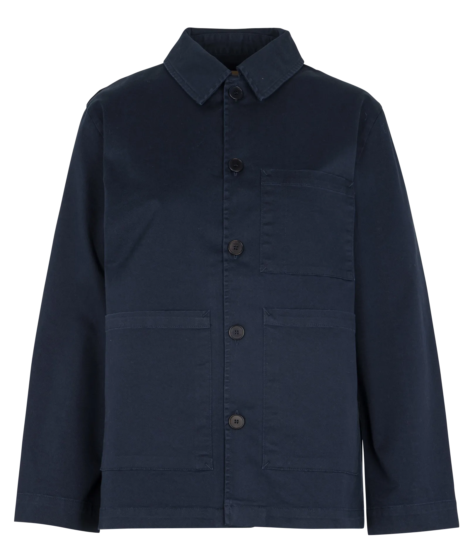 Veste col classique en coton mélangé Bleu CAMERON