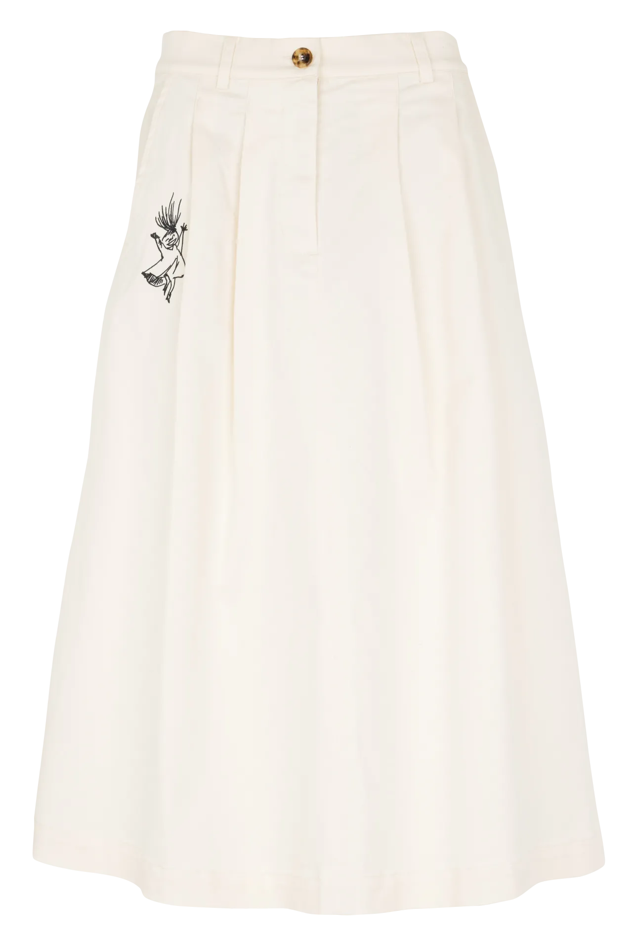 Jupe midi en coton mélangé Blanc MOOMIN