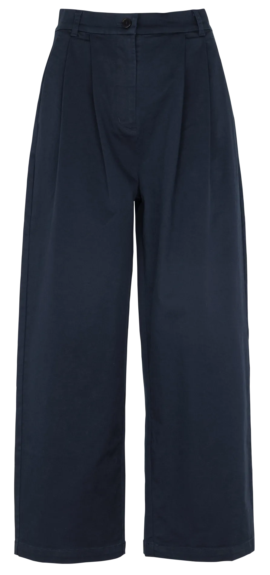 Pantalon large en coton mélangé Bleu PRUDIE