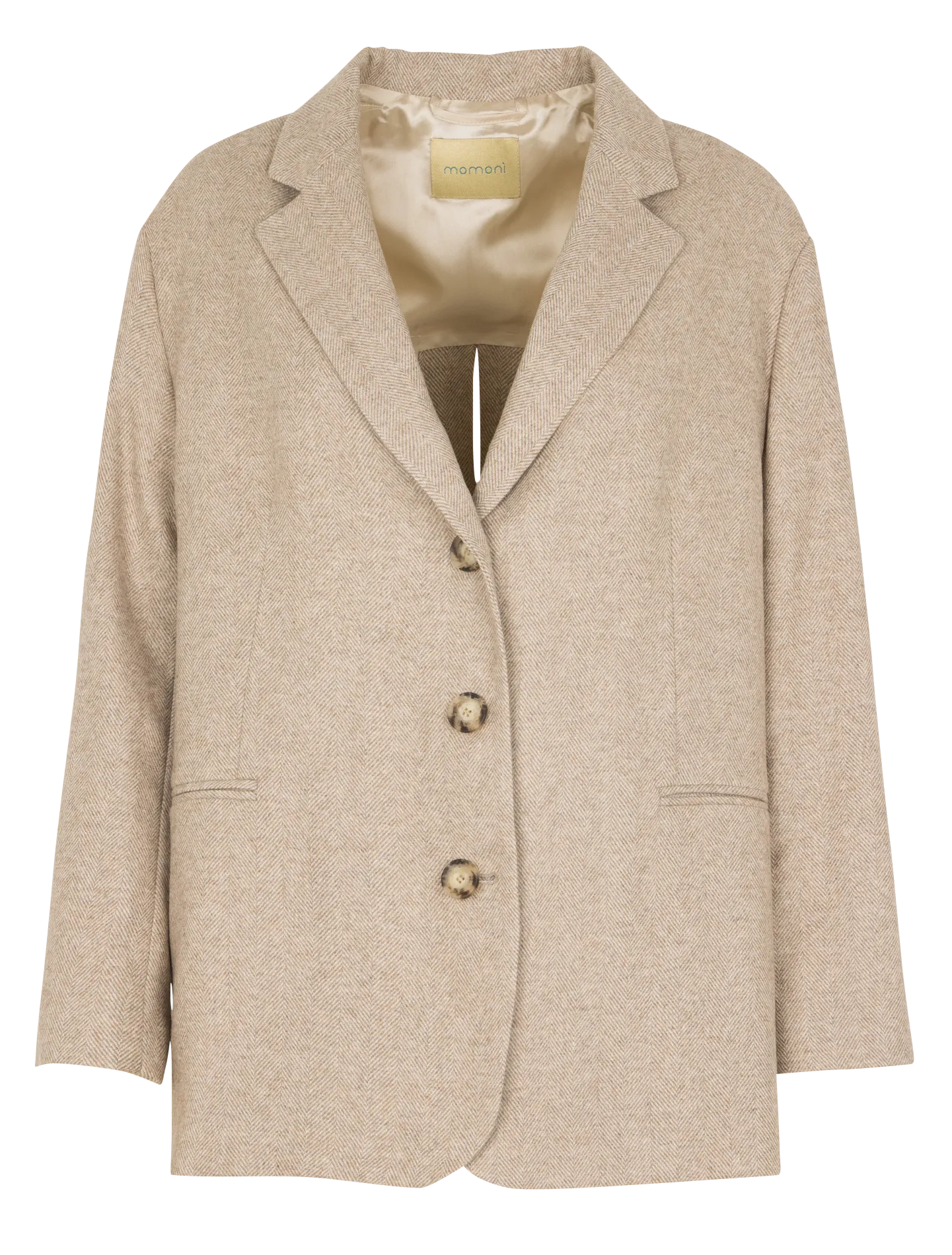 Veste col tailleur en laine mélangée Beige CANDY