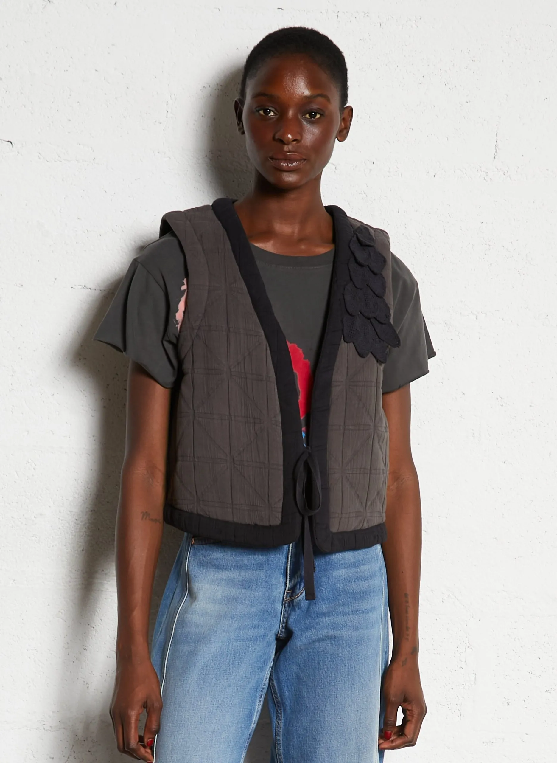 Veste droite matelassée en coton Gris VENT