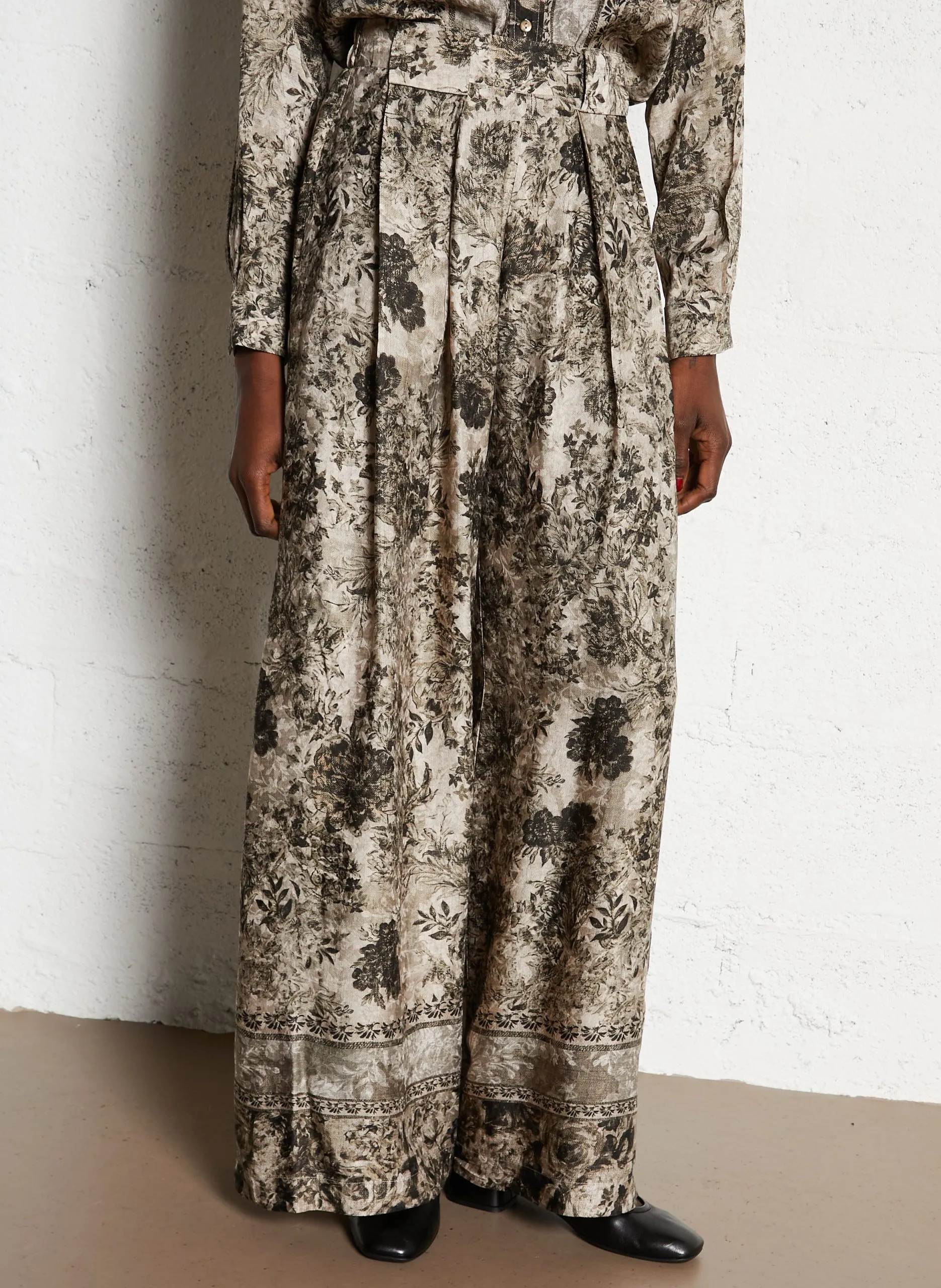 Pantalon large imprimé Vert ASPEN