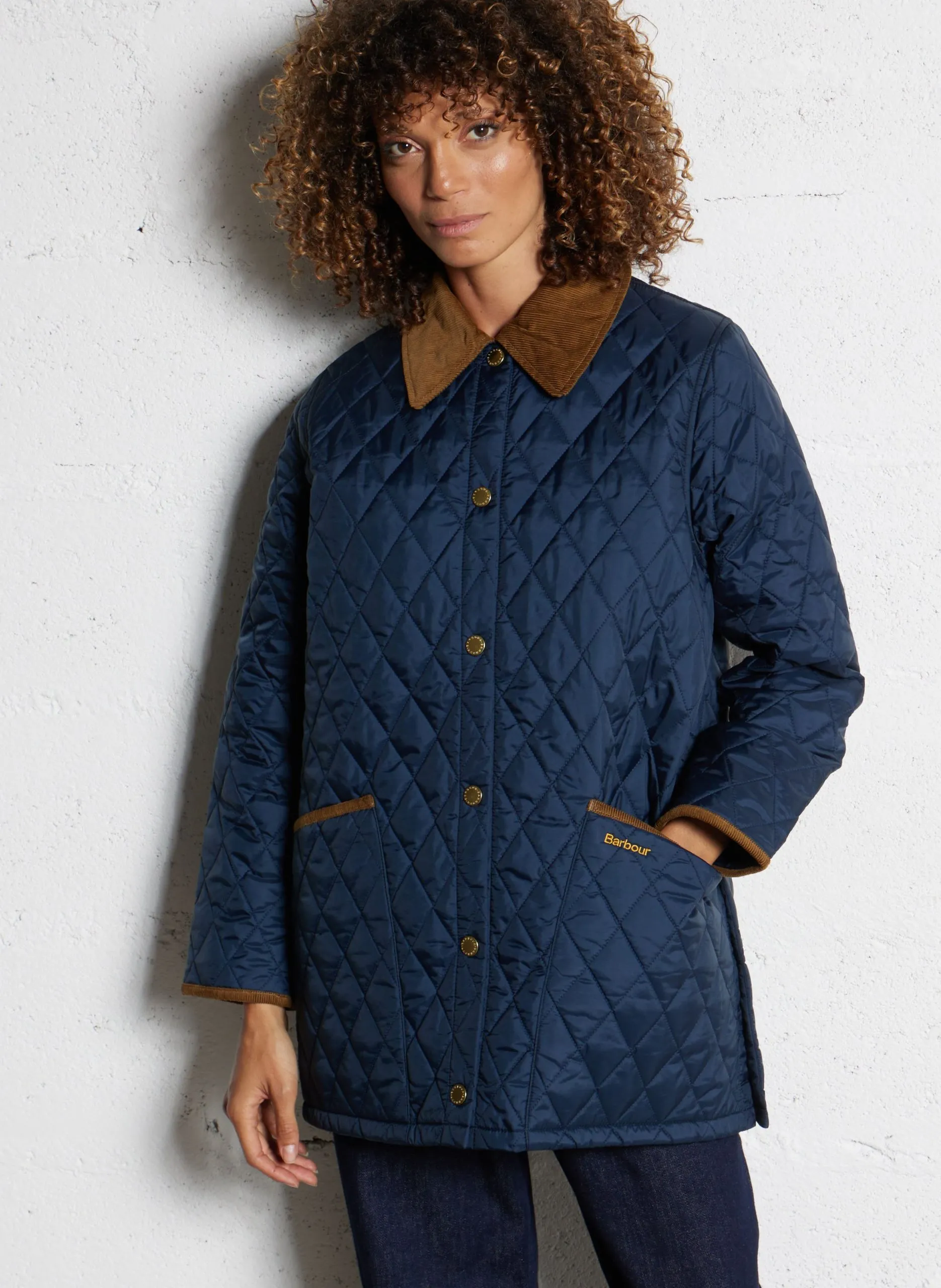 Blouson matelassé col classique Bleu LIDDESDALE