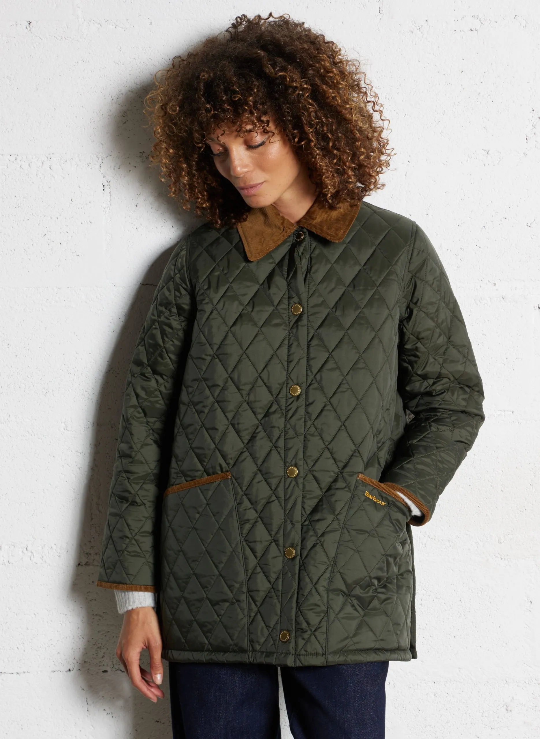 Blouson matelassé col classique Vert LIDDESDALE