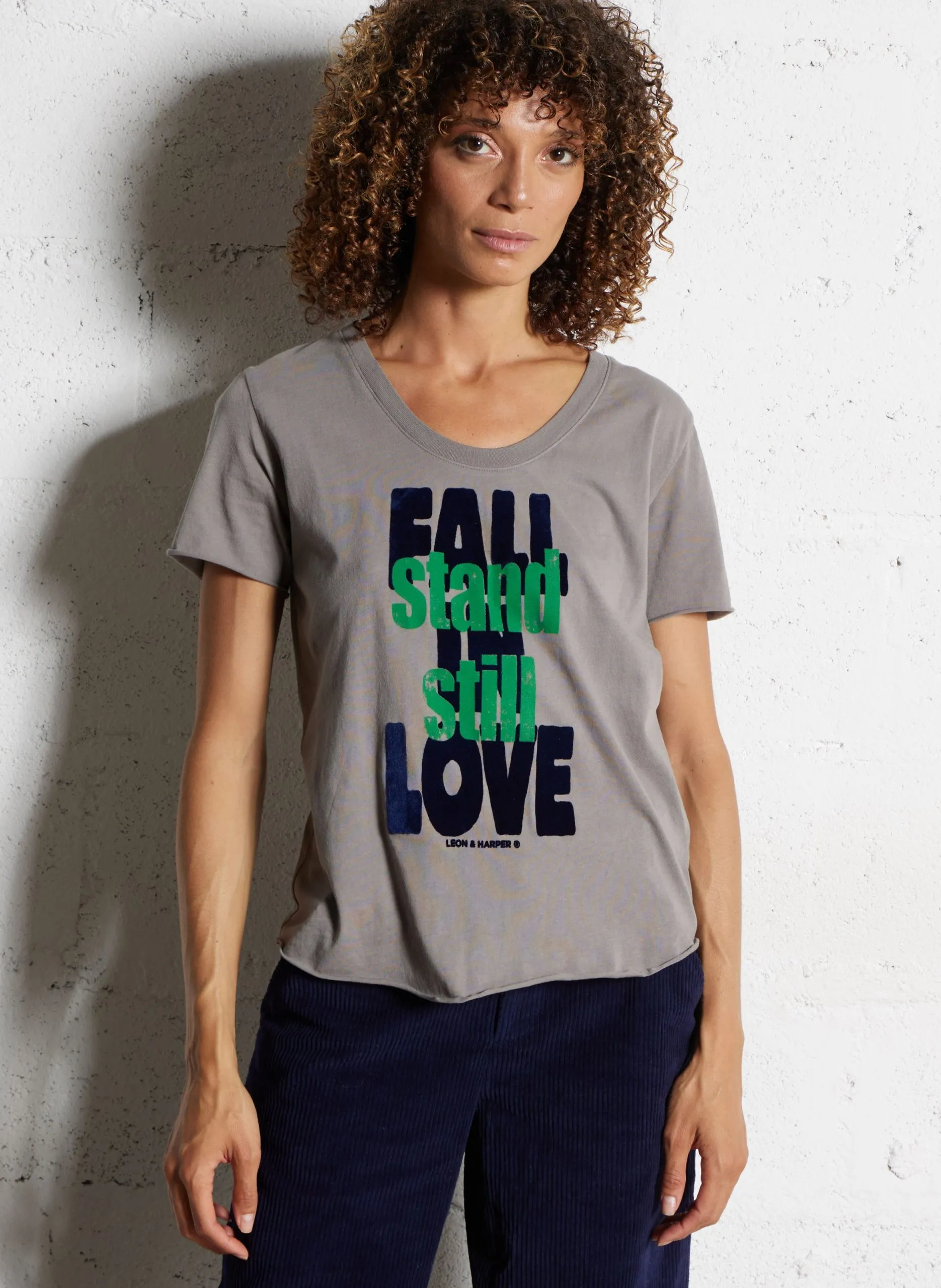 Tee-shirt col rond en coton bio Rose TIZIA