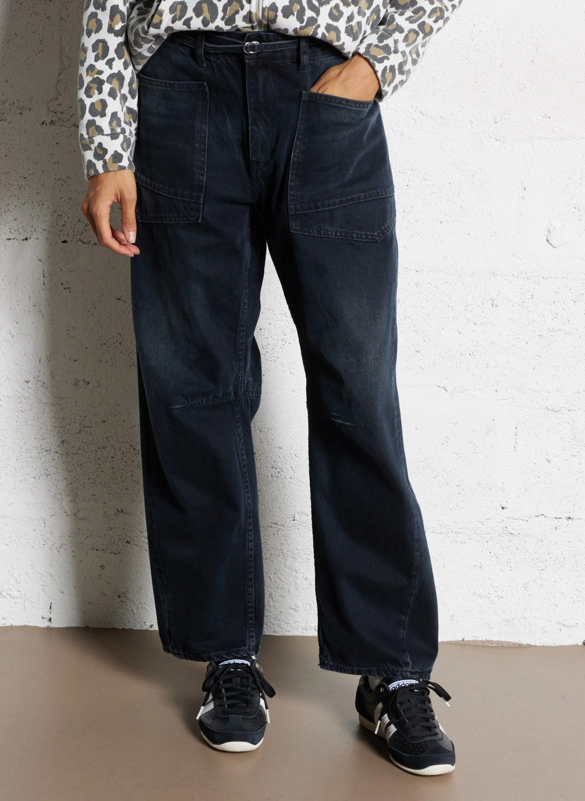 Jean large en coton Bleu MADIE