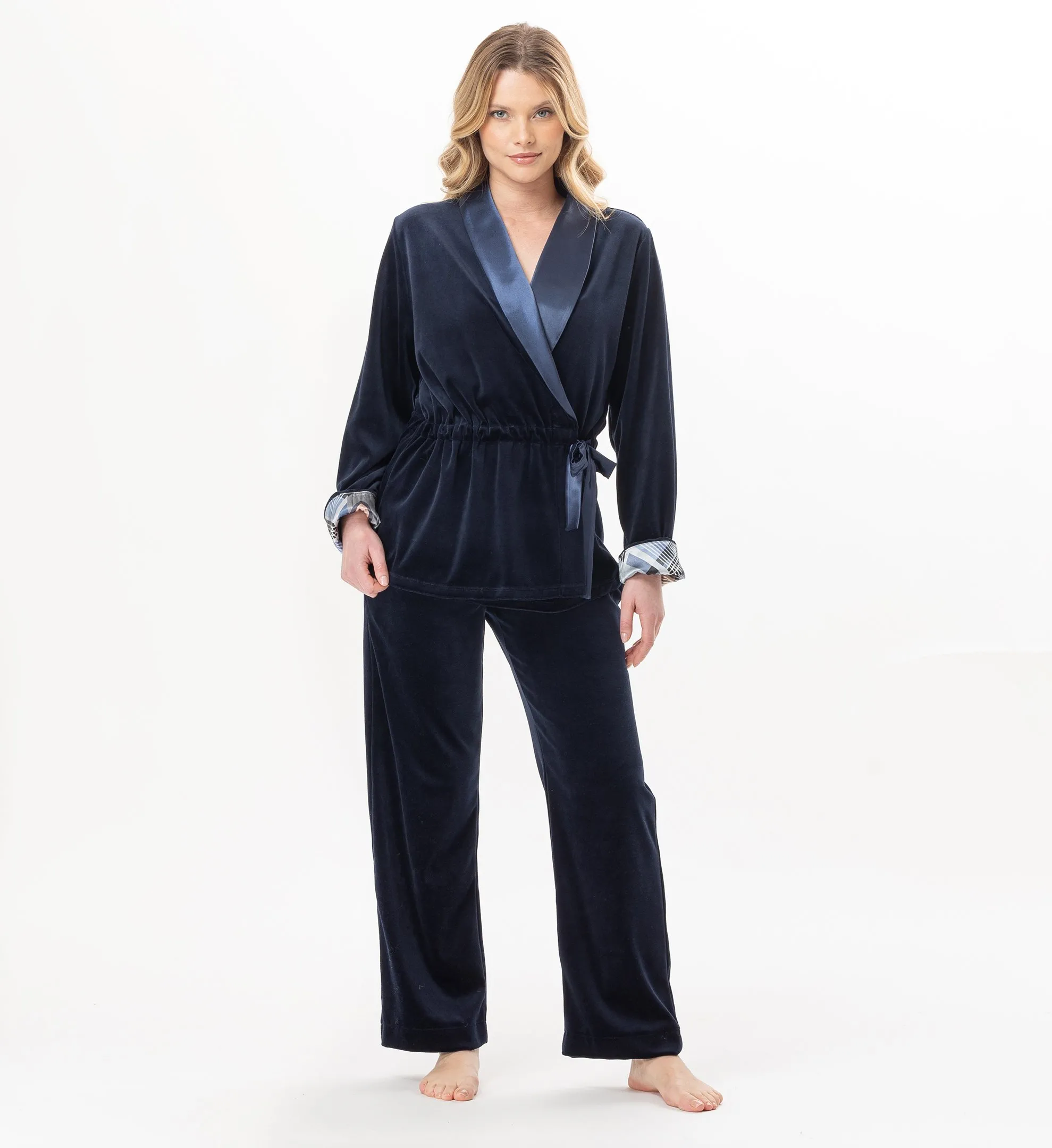Ensemble homewear en velours Bleu BRADLEY 126