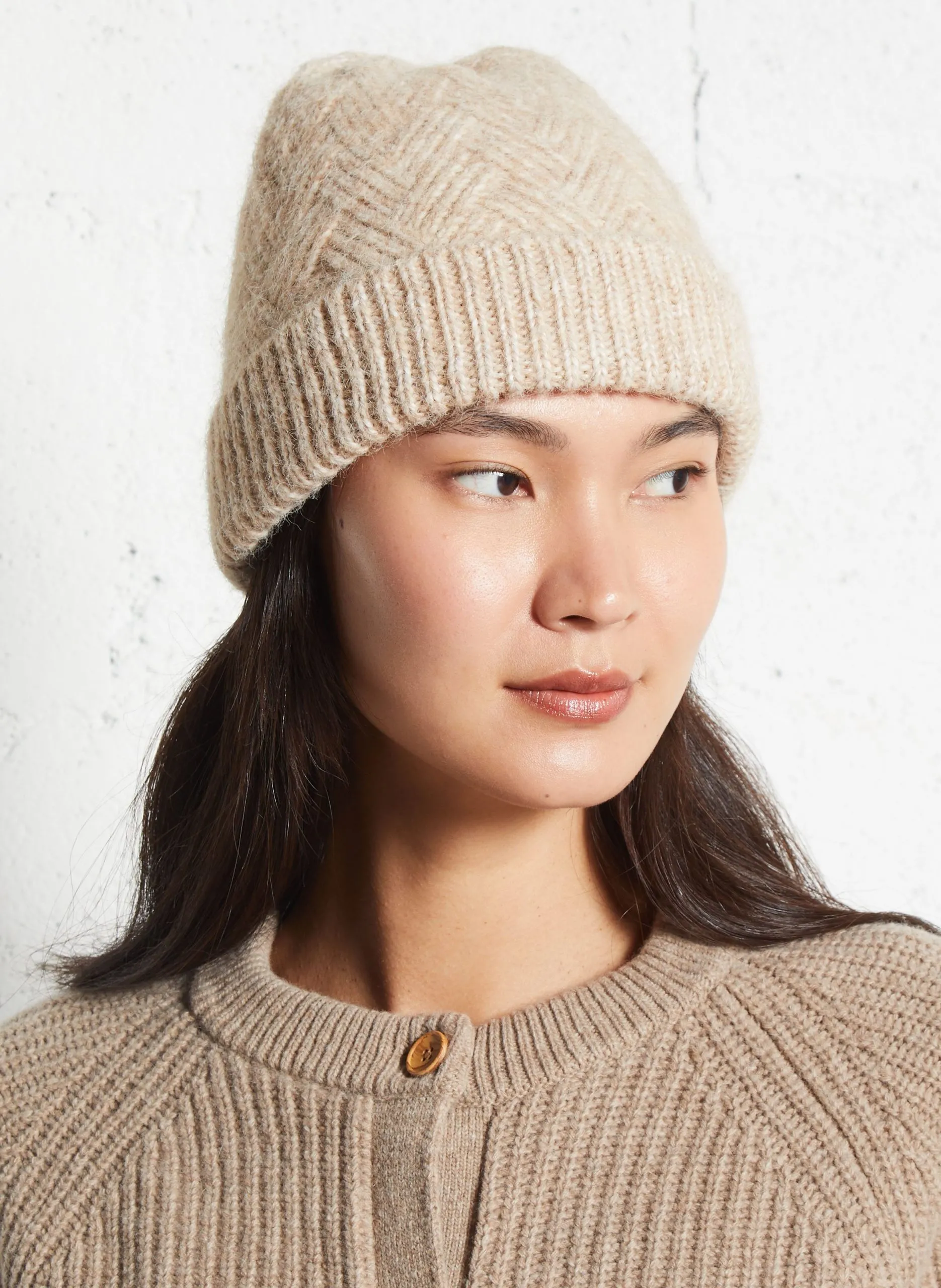 Bonnet à revers Beige HADAMO