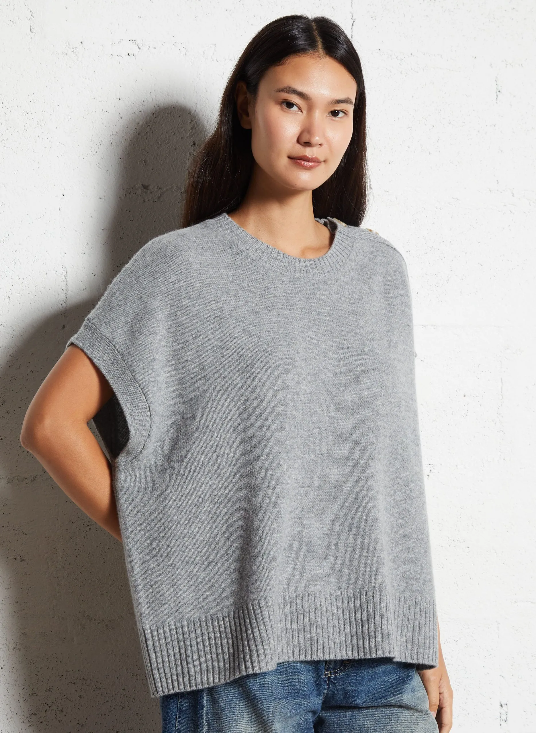 Pull oversize en laine Gris PAGE