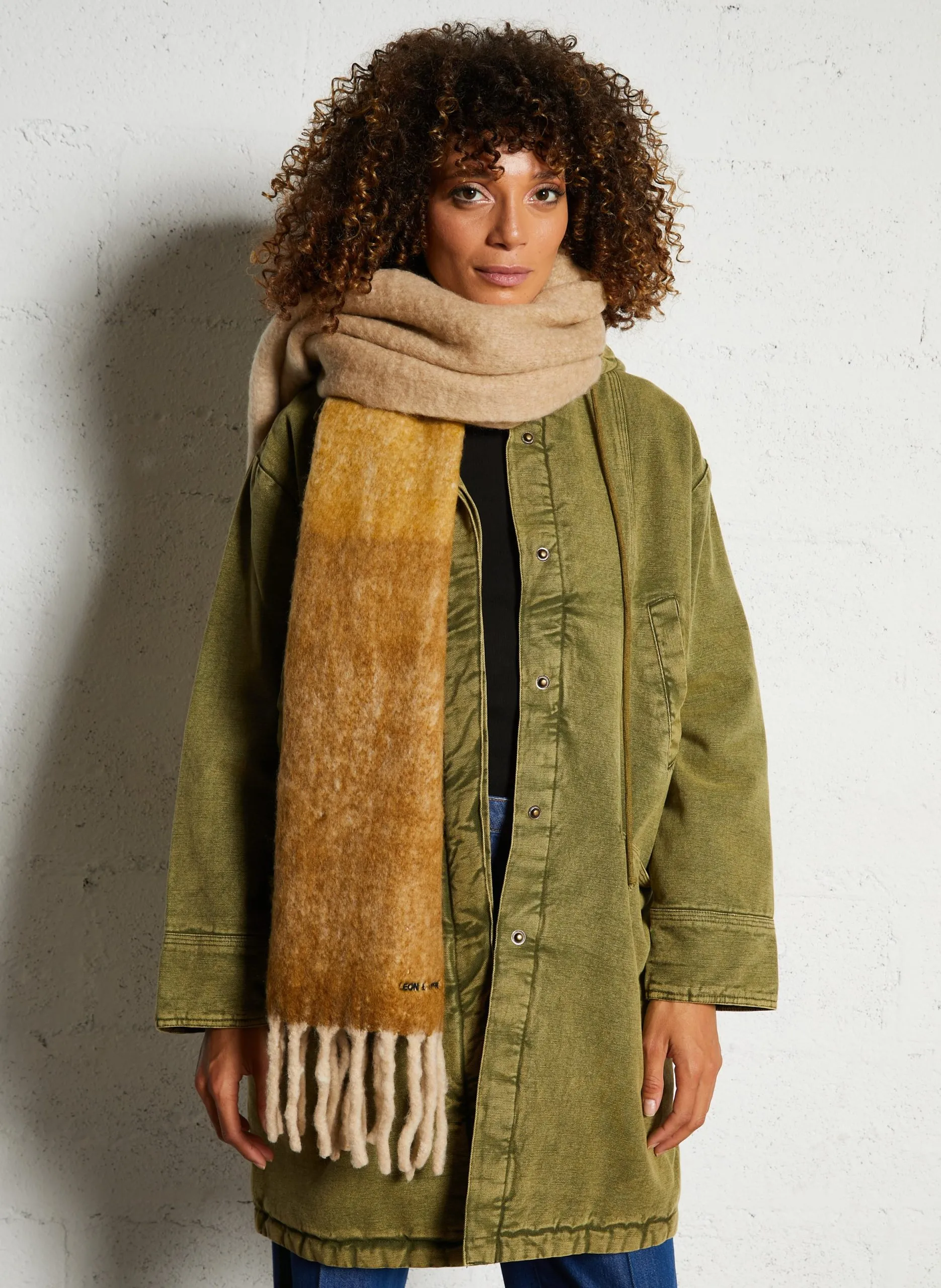 Echarpe épaisse à franges Marron ELTON