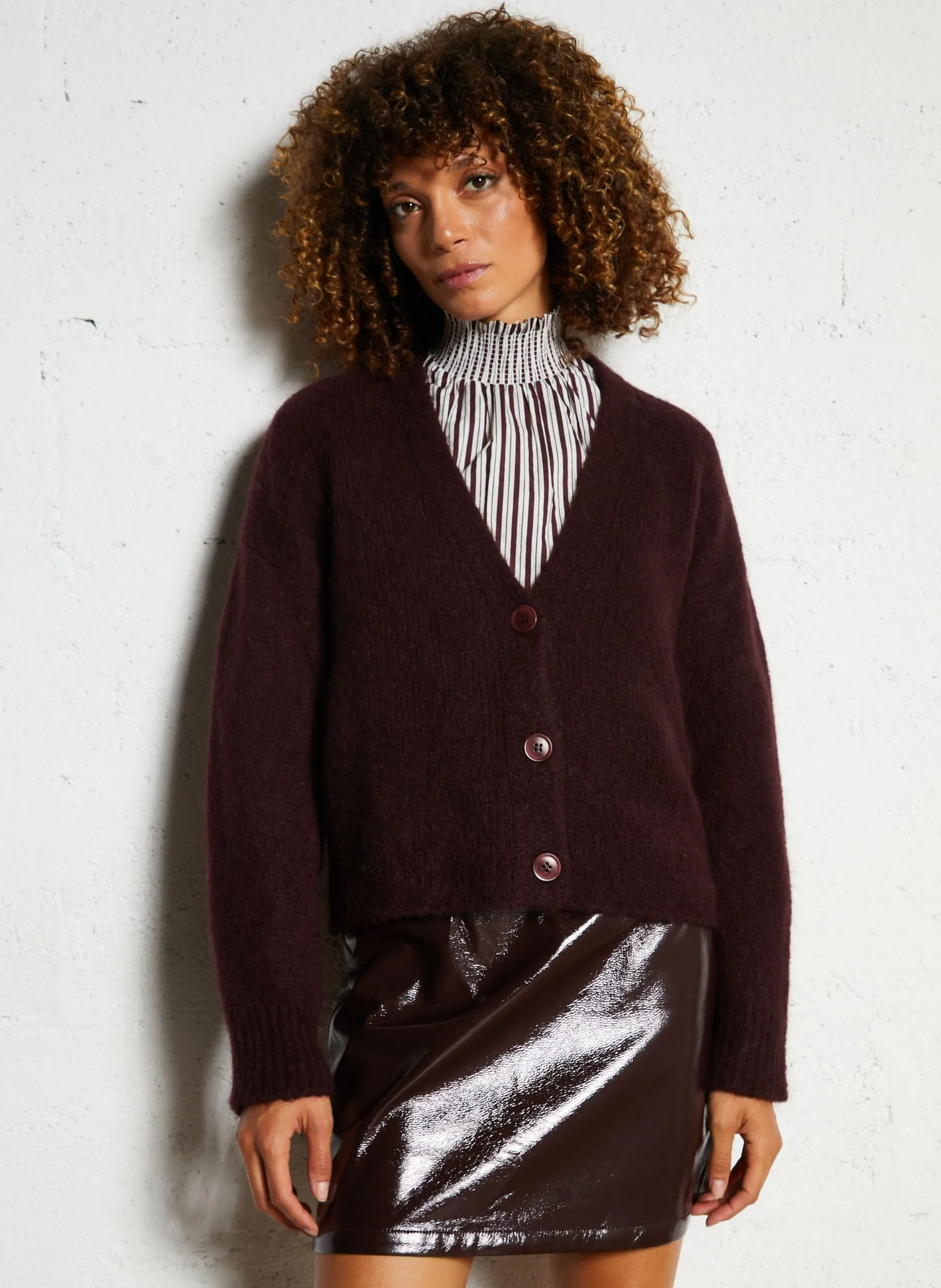 Cardigan en laine mélangée Prune BRETTY