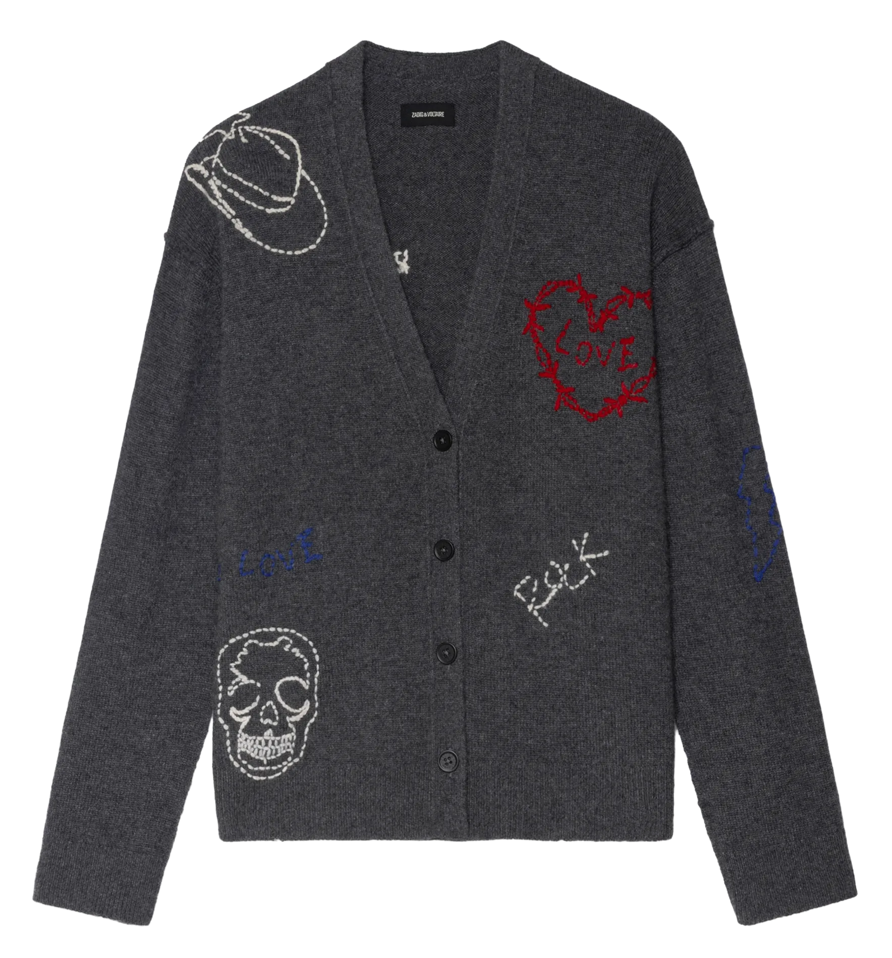 Gilet col V en cachemire Gris MIRKAZ