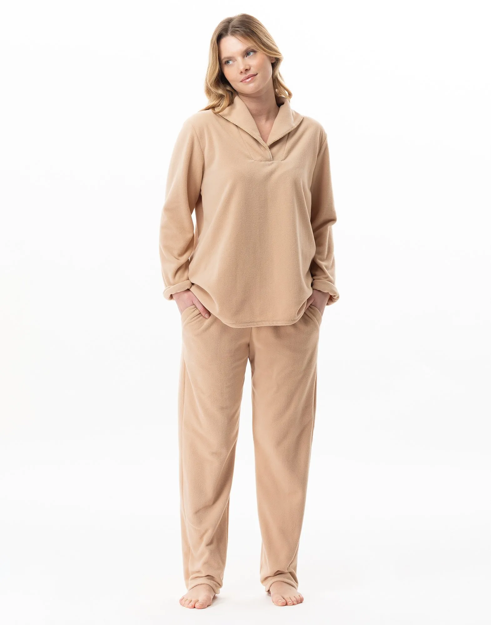 Ensemble homewear en micropolaire Marron LINETTE 122