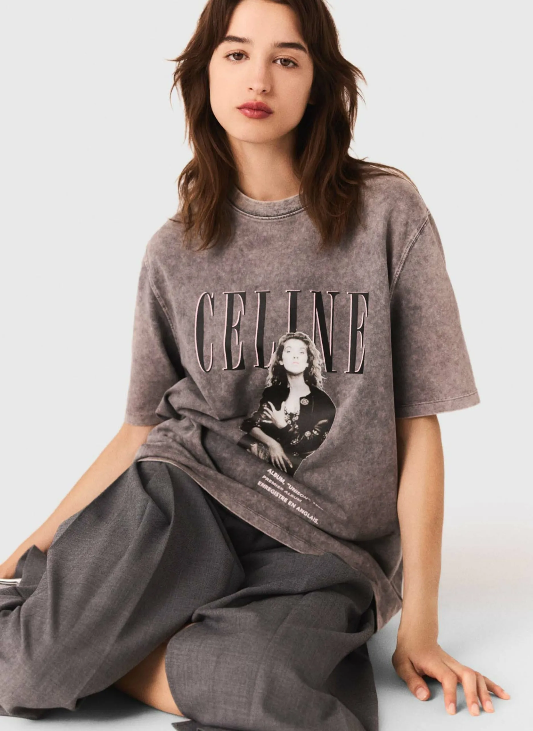Tee-shirt oversize en coton Gris