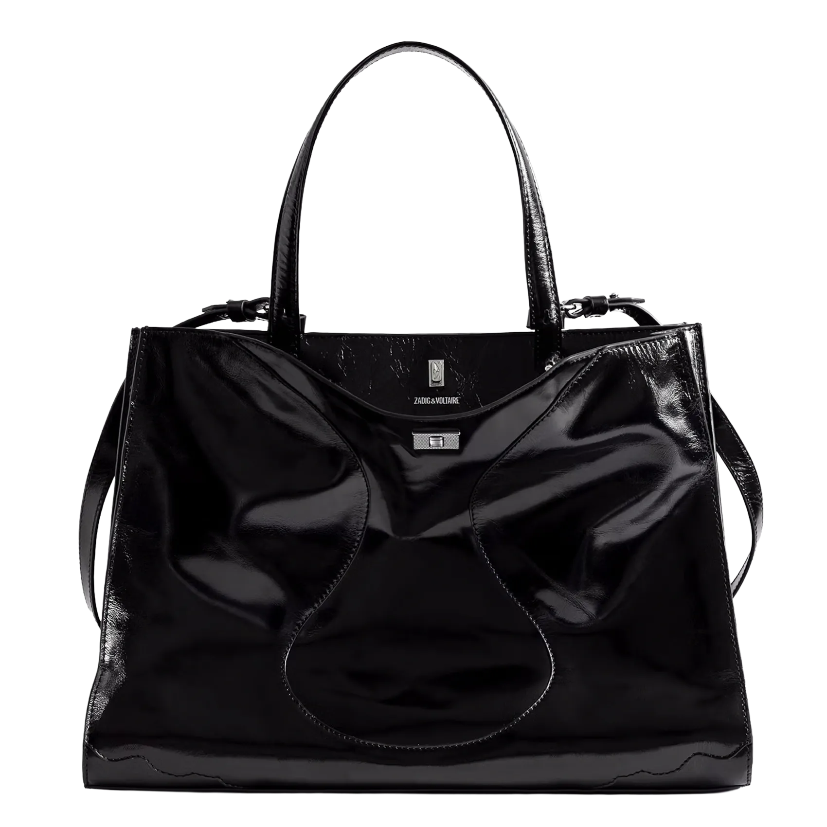 Sac vintage en cuir verni Noir JACK