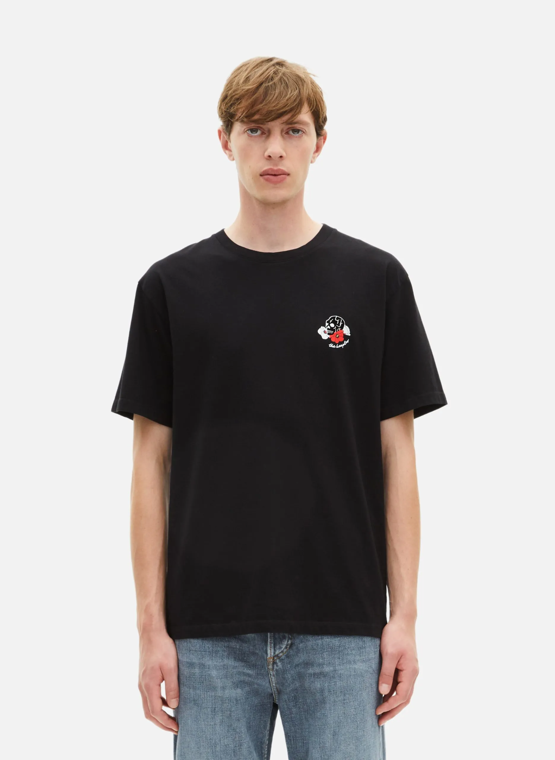 T-shirt avec flocage tête de mort Noir