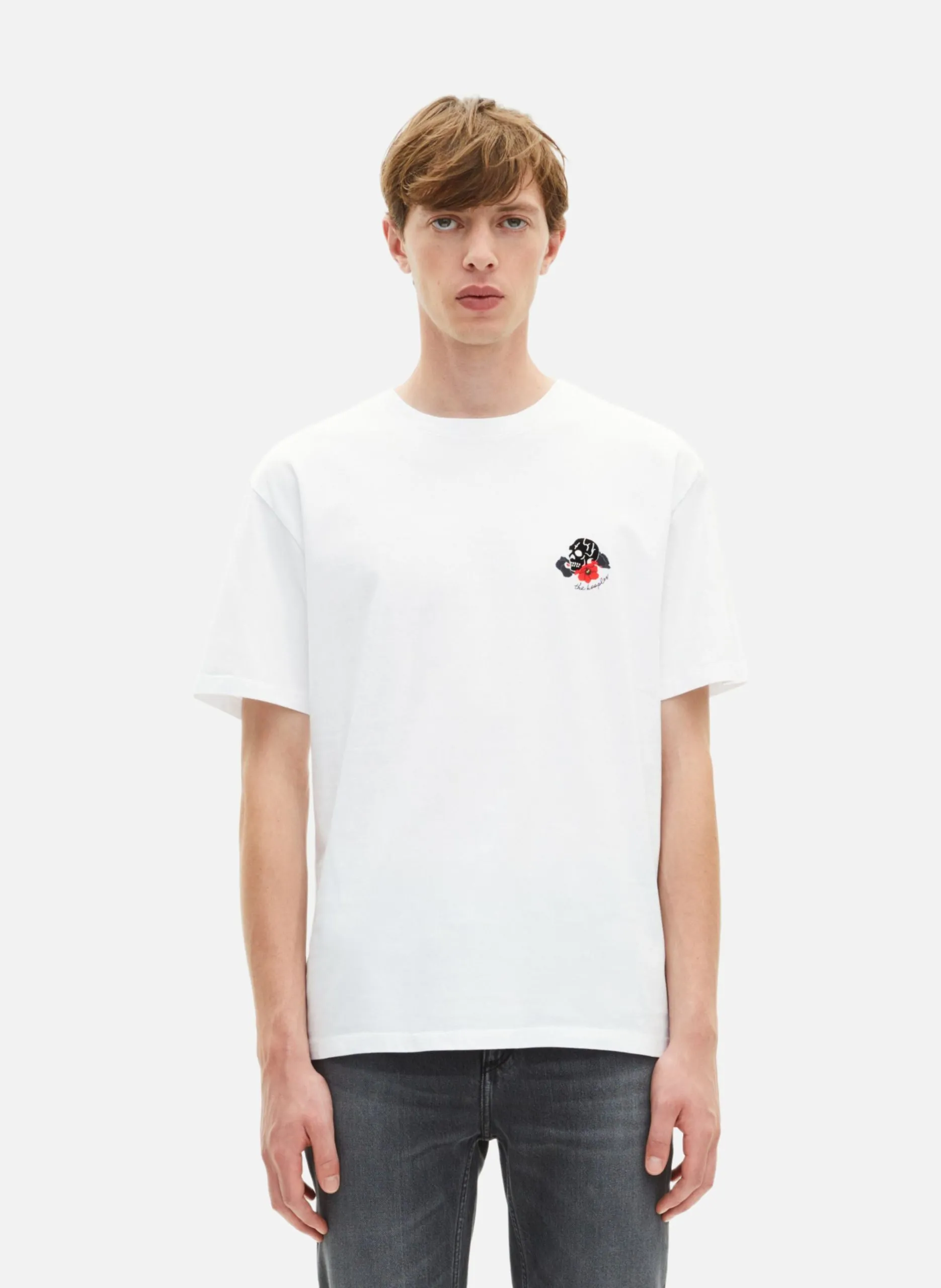 T-shirt avec flocage tête de mort Blanc