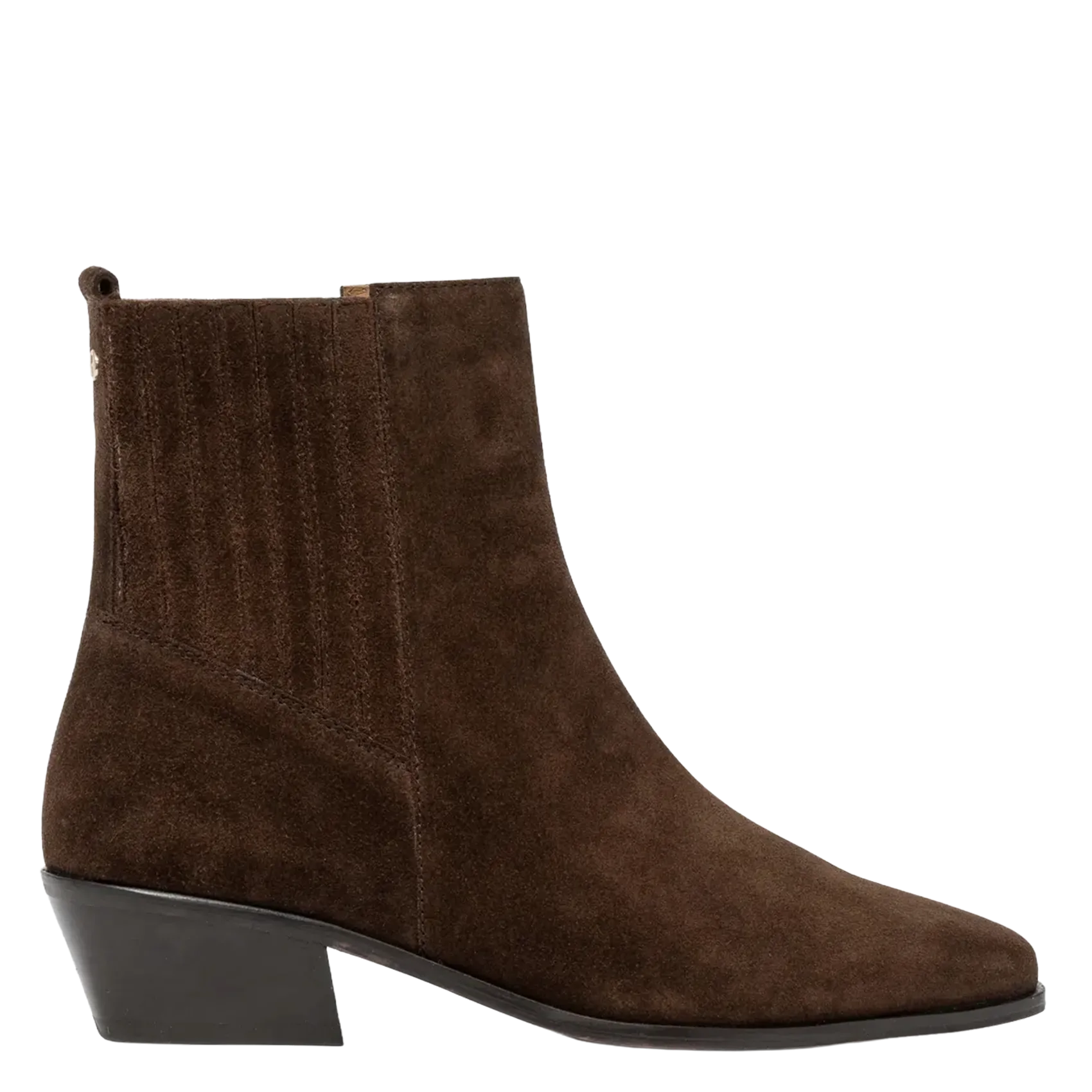 Bottines en cuir velours Marron MINA