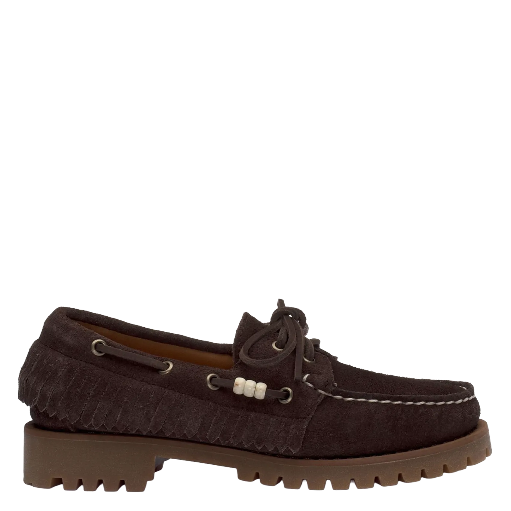 Mocassins en cuir velours Marron RANGER SUEDE FRINGE