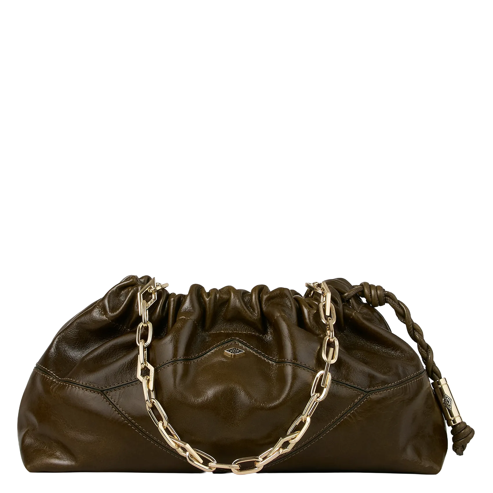 Sac à bandoulière en cuir Kaki JUNE