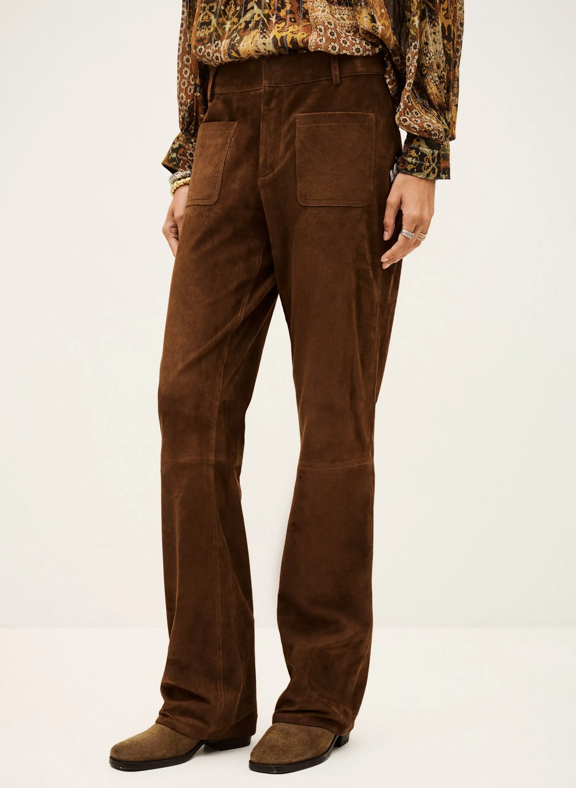 Pantalon large en daim Marron MOSSI