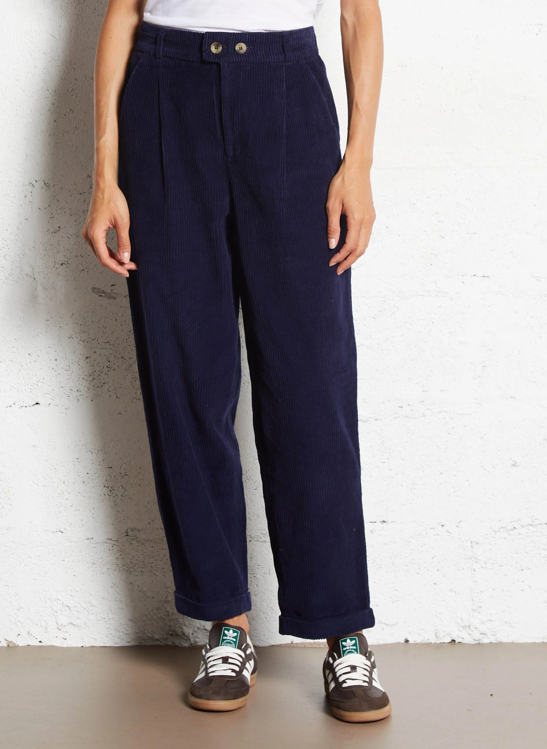 Pantalon droit en coton bio Bleu PROM