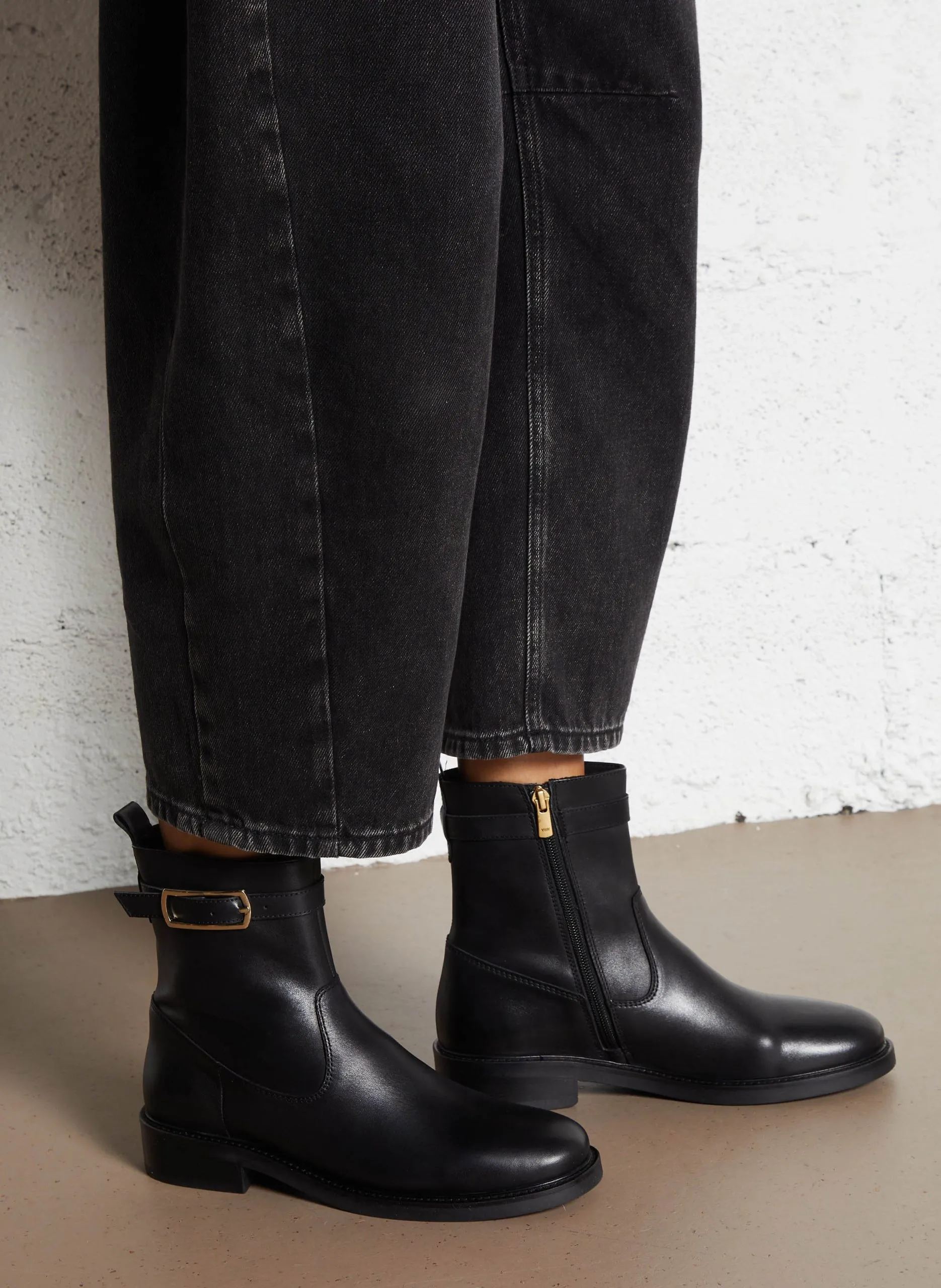 Bottines en cuir Noir ALANNA